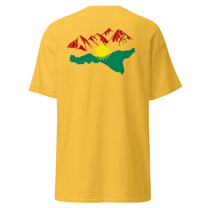 Kurdistan Mountains T-Shirt | Back Side Printing | Kurdish Tee - Kurdish Identity T-Shirt | MarsoniPrint
