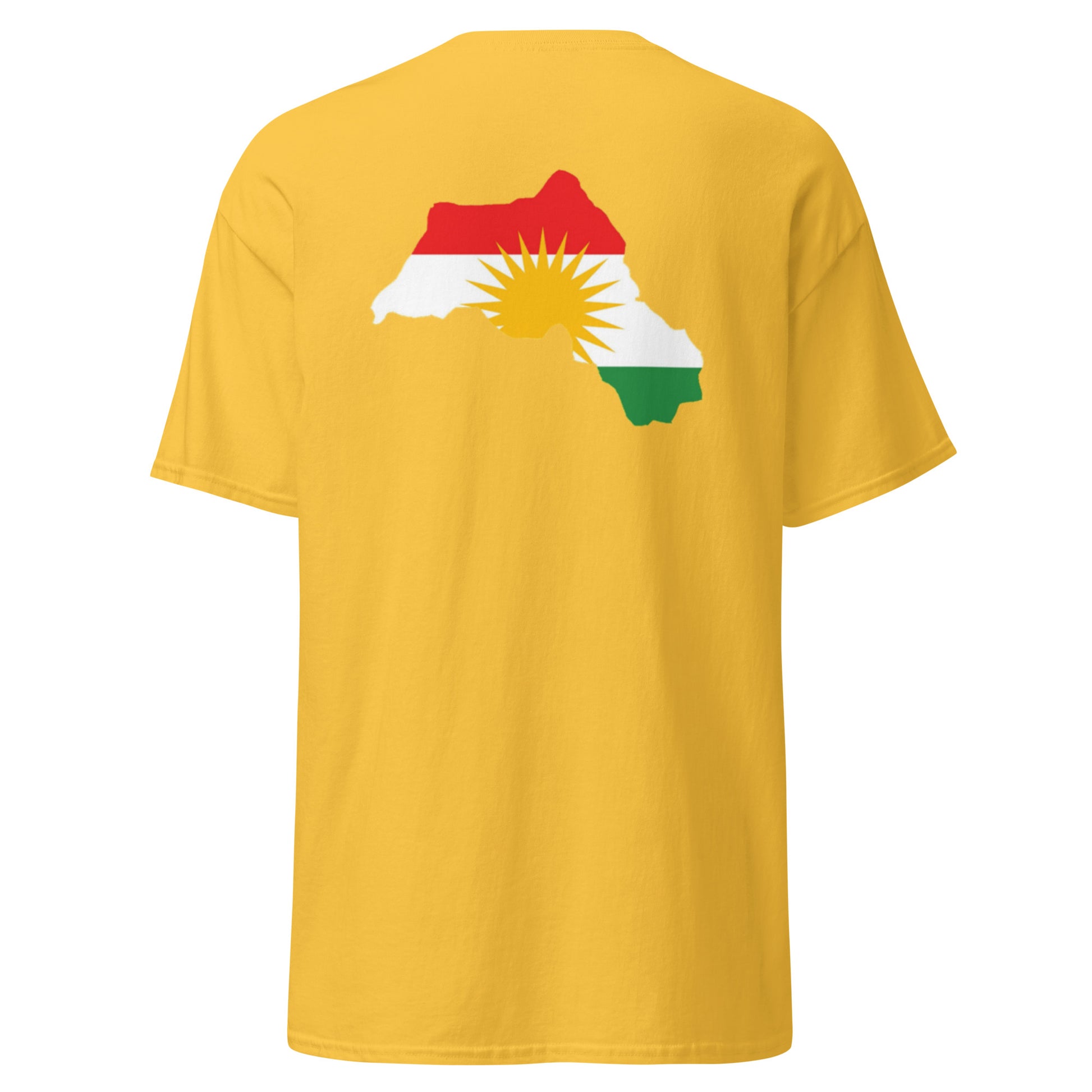 Kurdistan Map T-Shirt | Back Side Printing | Kurdish Unisex Tee - Kurdish Identity T-Shirt | MarsoniPrint