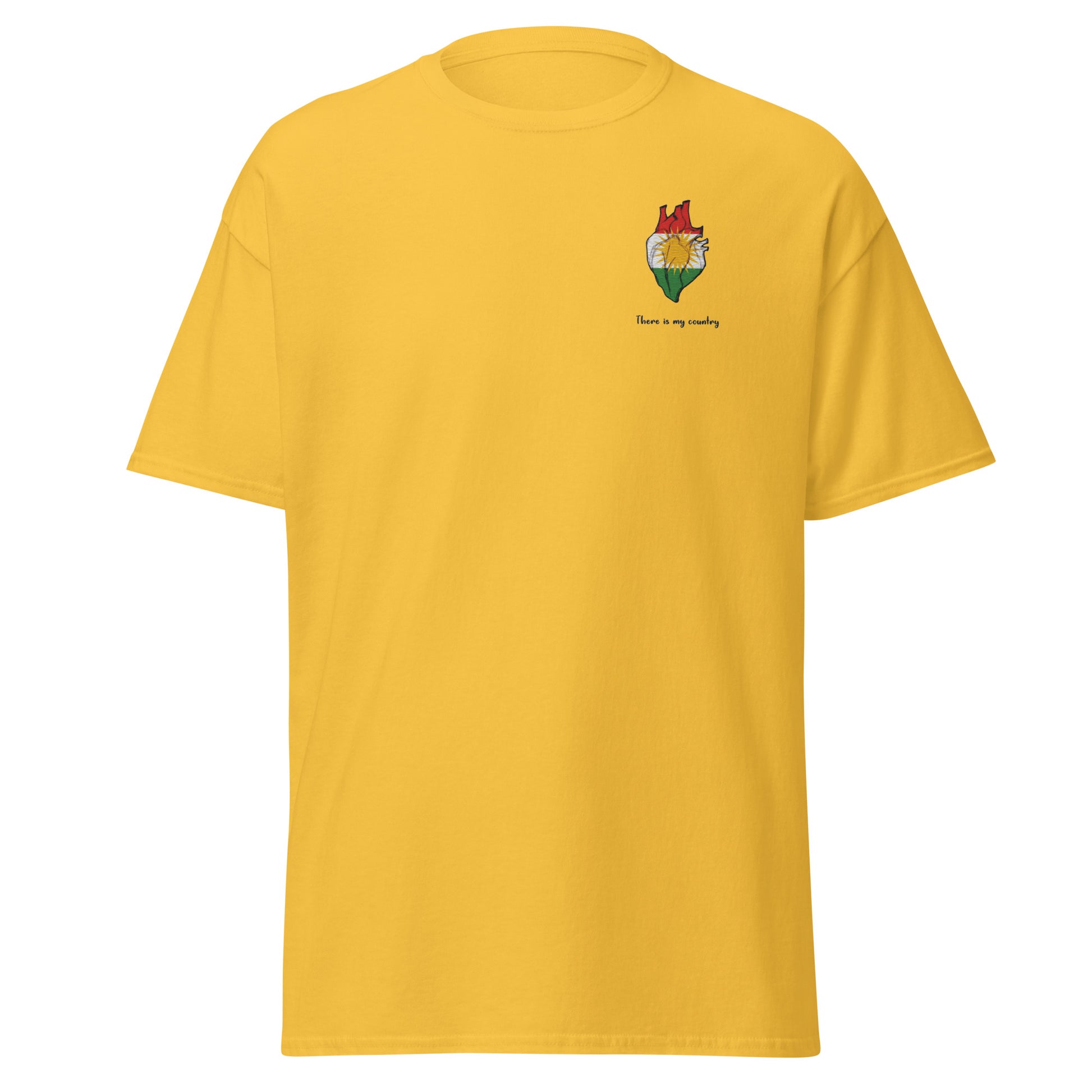 Kurdistan Heart Embroidered T-Shirt | Kurdish Unisex Tee - Kurdish Identity T-Shirt | MarsoniPrint