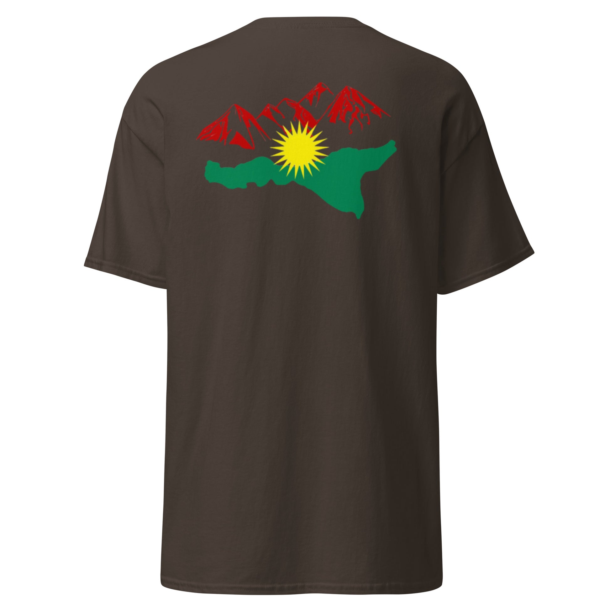 Kurdistan Mountains T-Shirt | Back Side Printing | Kurdish Tee - Kurdish Identity T-Shirt | MarsoniPrint