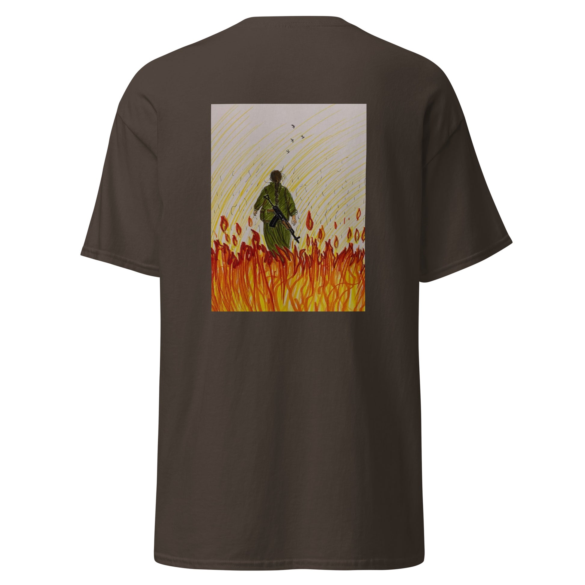 Gerilla T-Shirt | Back Side Printing | Kurdish Warrior Unisex Tee - Kurdish Identity T-Shirt | MarsoniPrint