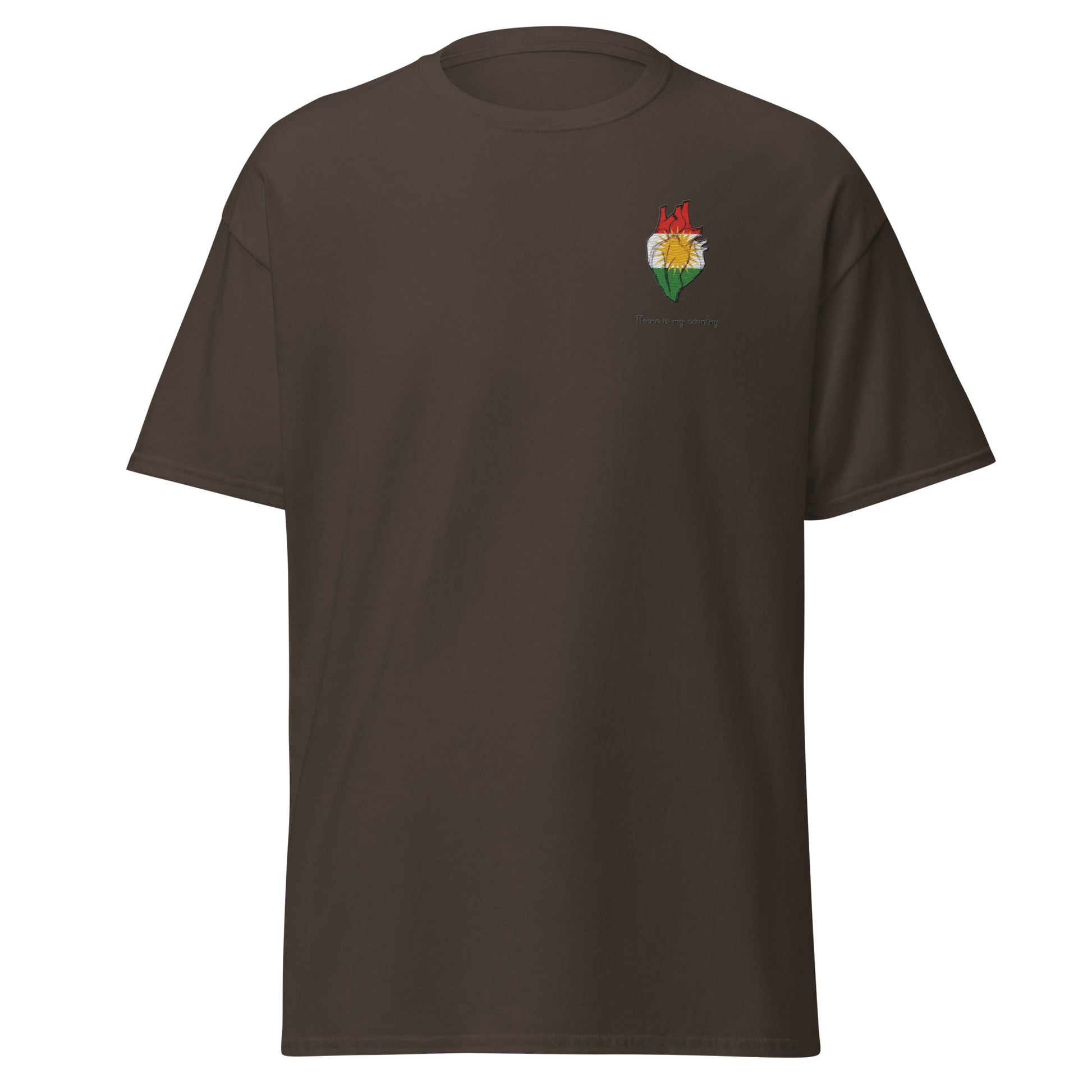 Kurdistan Heart Embroidered T-Shirt | Kurdish Unisex Tee - Kurdish Identity T-Shirt | MarsoniPrint