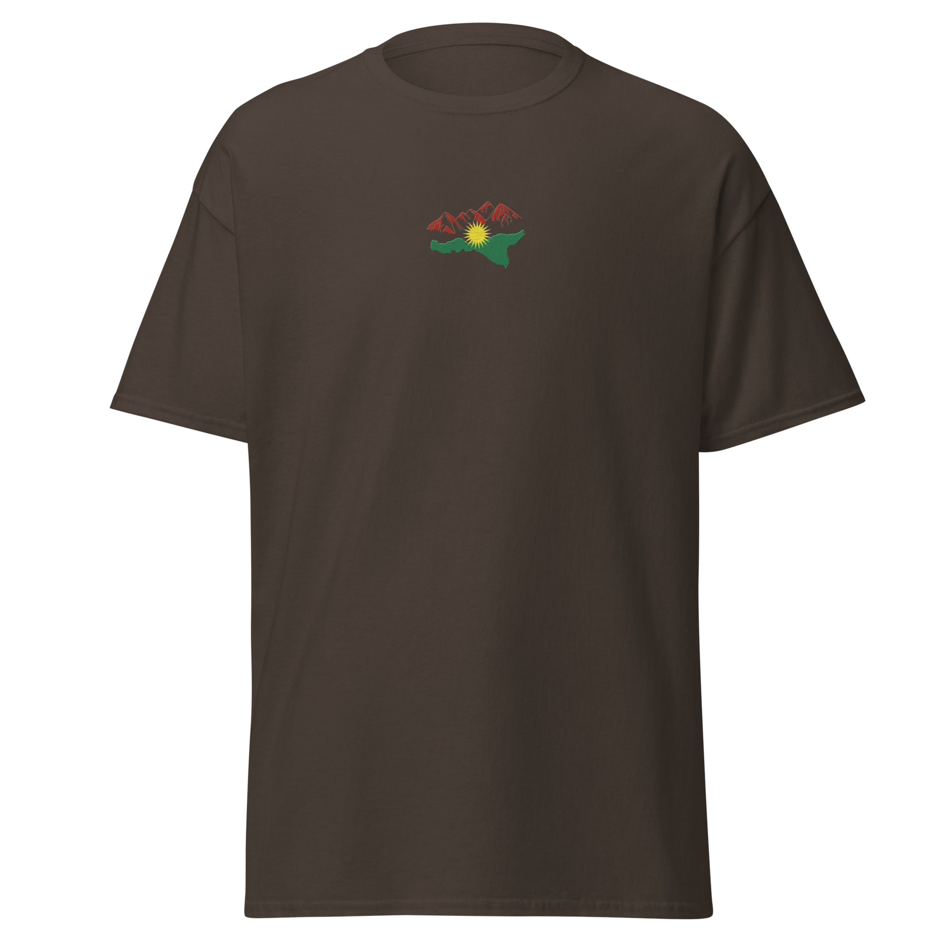 Kurdistan Mountains Embroidered T-Shirt, MarsoniPrint - Kurdish Identity T-Shirt | MarsoniPrint