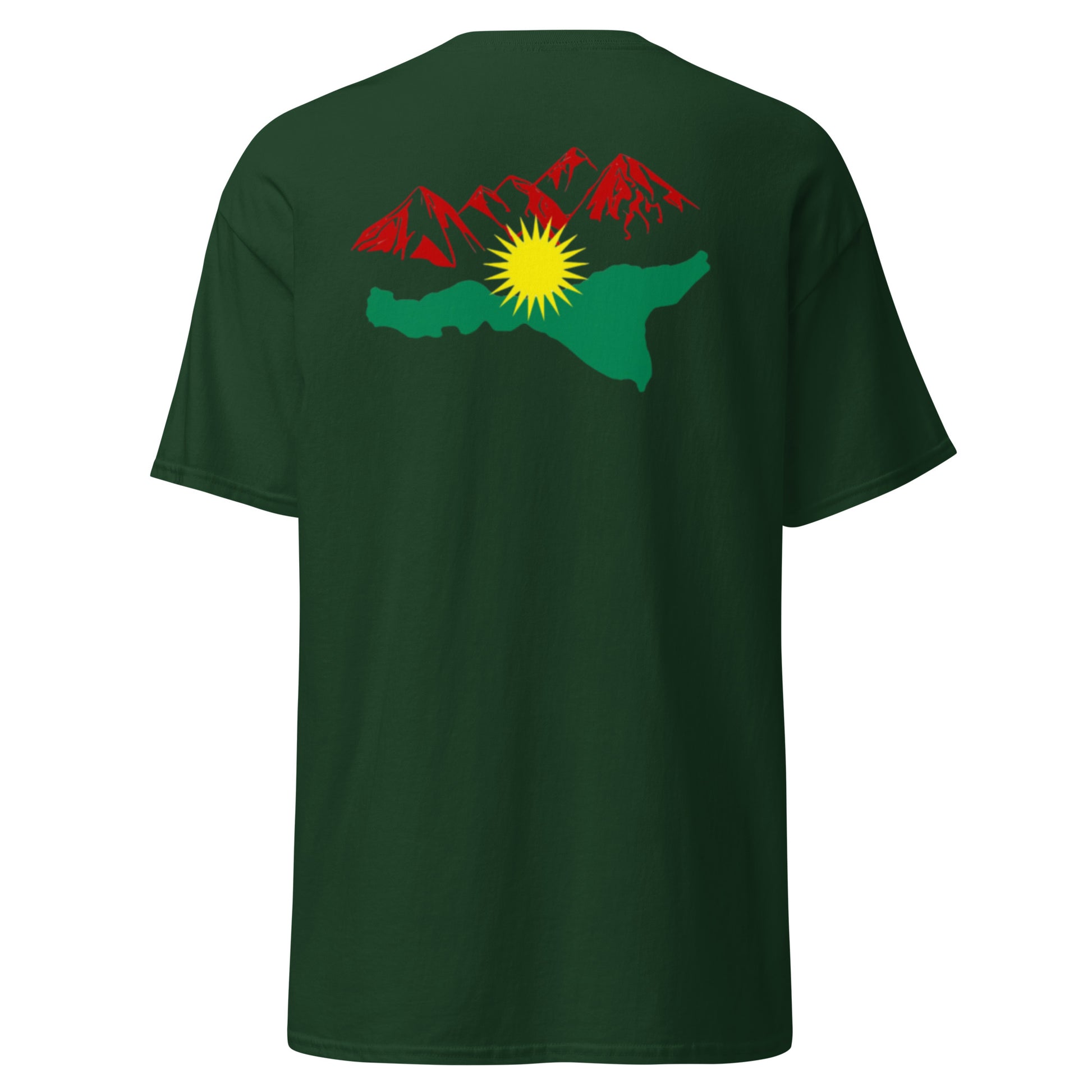 Kurdistan Mountains T-Shirt | Back Side Printing | Kurdish Tee - Kurdish Identity T-Shirt | MarsoniPrint