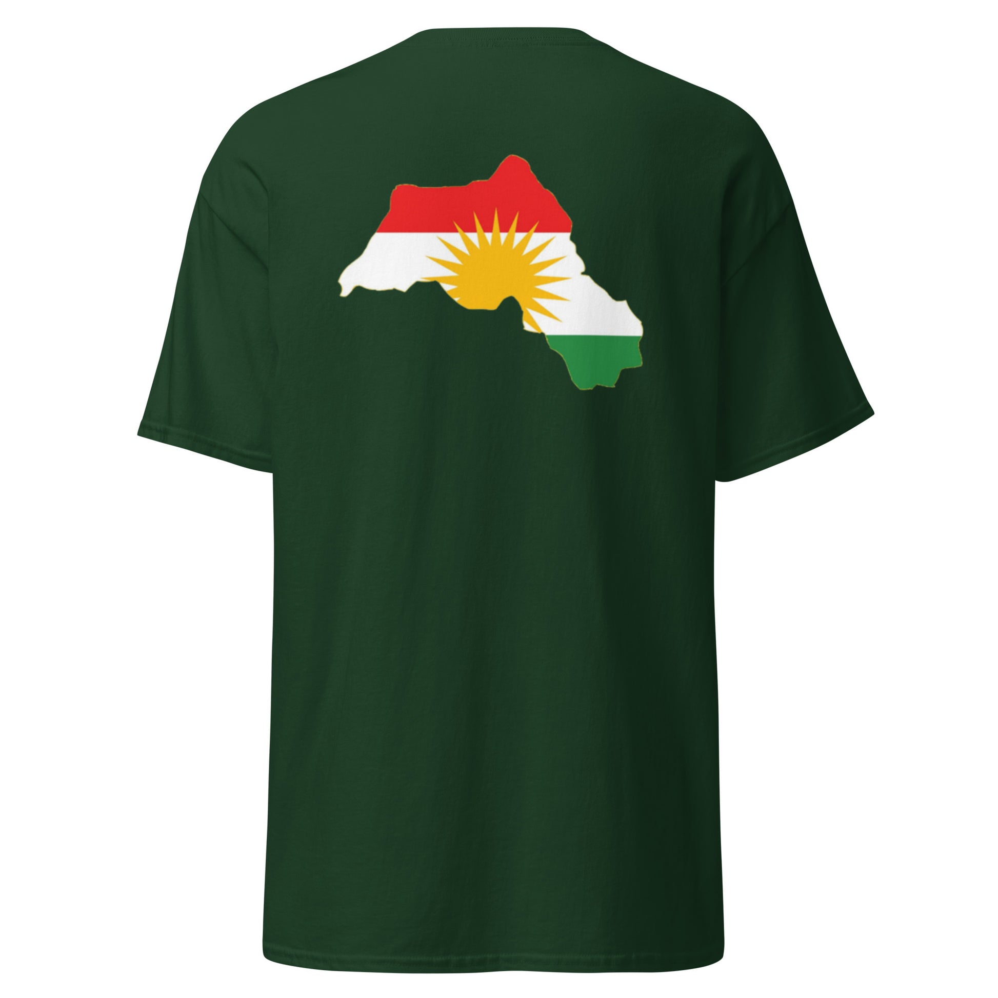 Kurdistan Map T-Shirt | Back Side Printing | Kurdish Unisex Tee - Kurdish Identity T-Shirt | MarsoniPrint