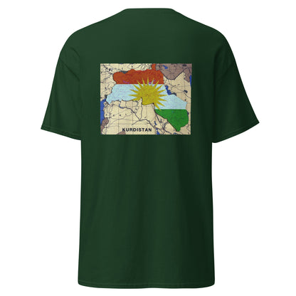 Kurdistan Map T-Shirt | Back Side Printing | Kurdish Unisex Tee - Kurdish Identity T-Shirt | MarsoniPrint