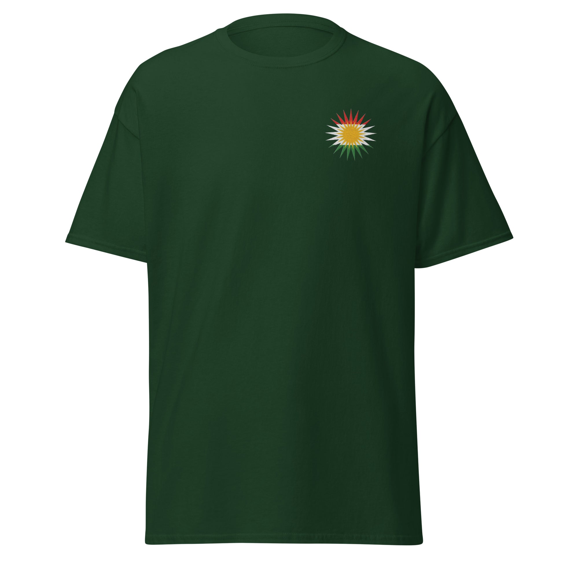 Kurdistan Flag Embroidered T-Shirt | Classic Unisex Tee - Kurdish Identity T-Shirt | MarsoniPrint