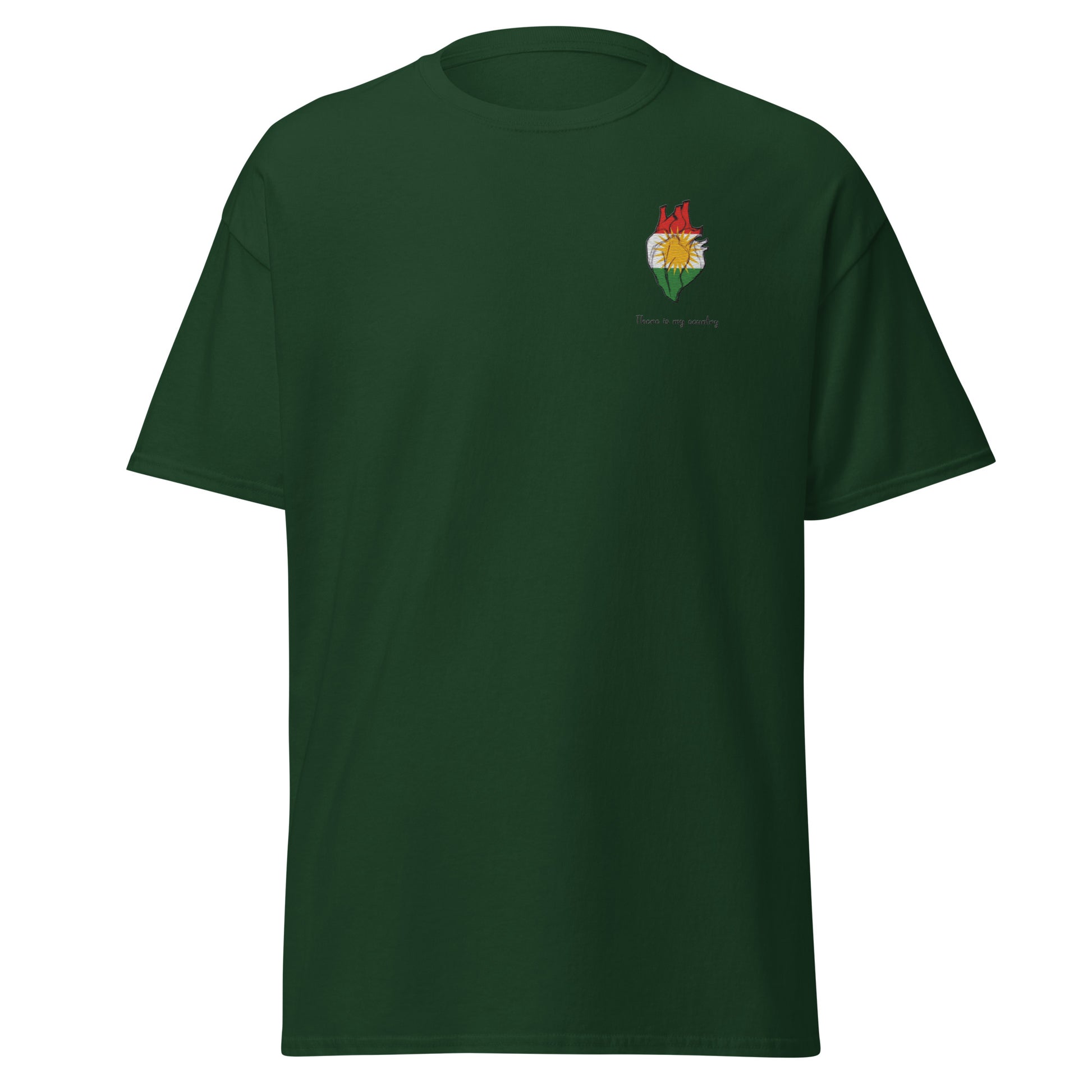 Kurdistan Heart Embroidered T-Shirt | Kurdish Unisex Tee - Kurdish Identity T-Shirt | MarsoniPrint