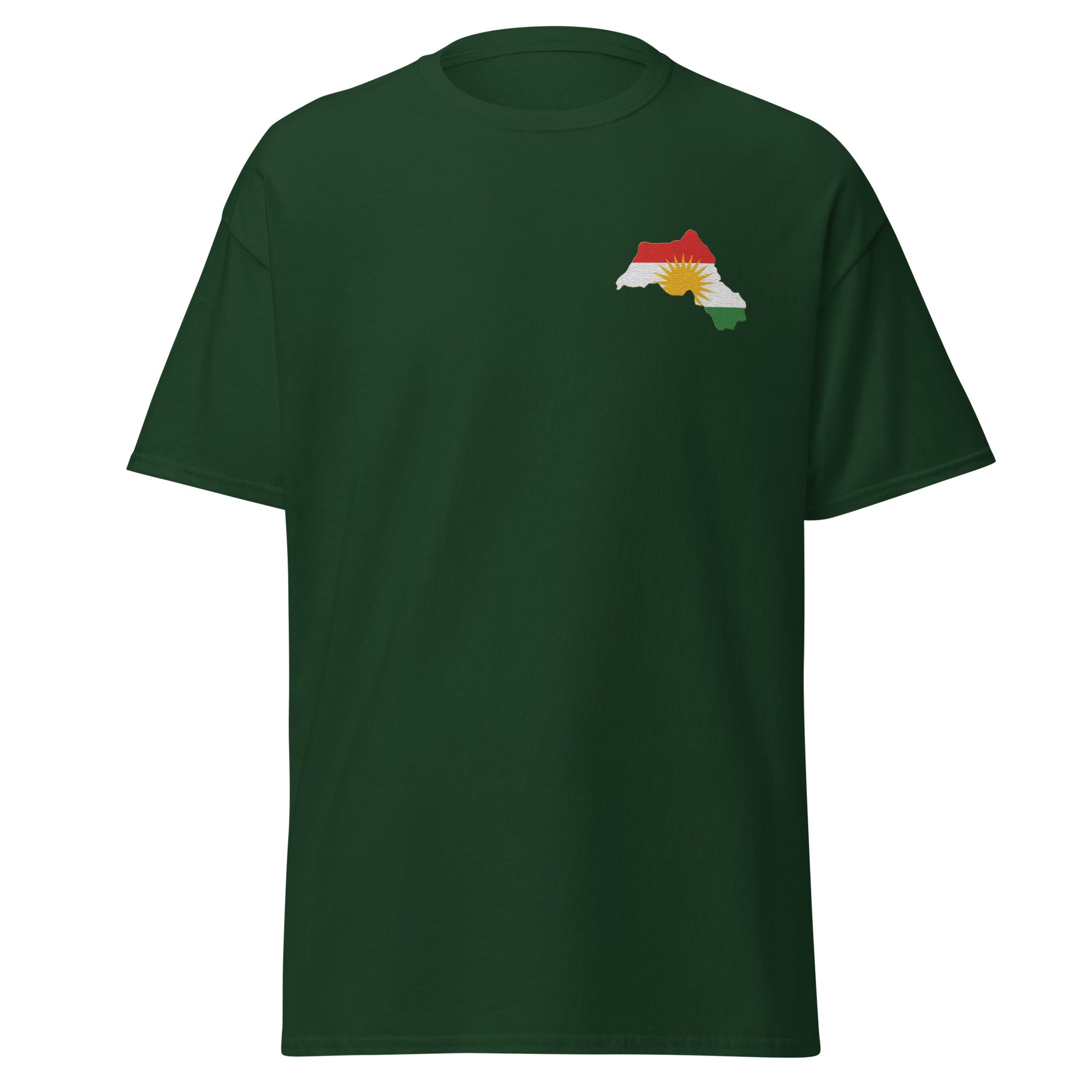 Kurdistan Map Embroidered T-Shirt | Kurdish Unisex Tee - Kurdish Identity T-Shirt | MarsoniPrint