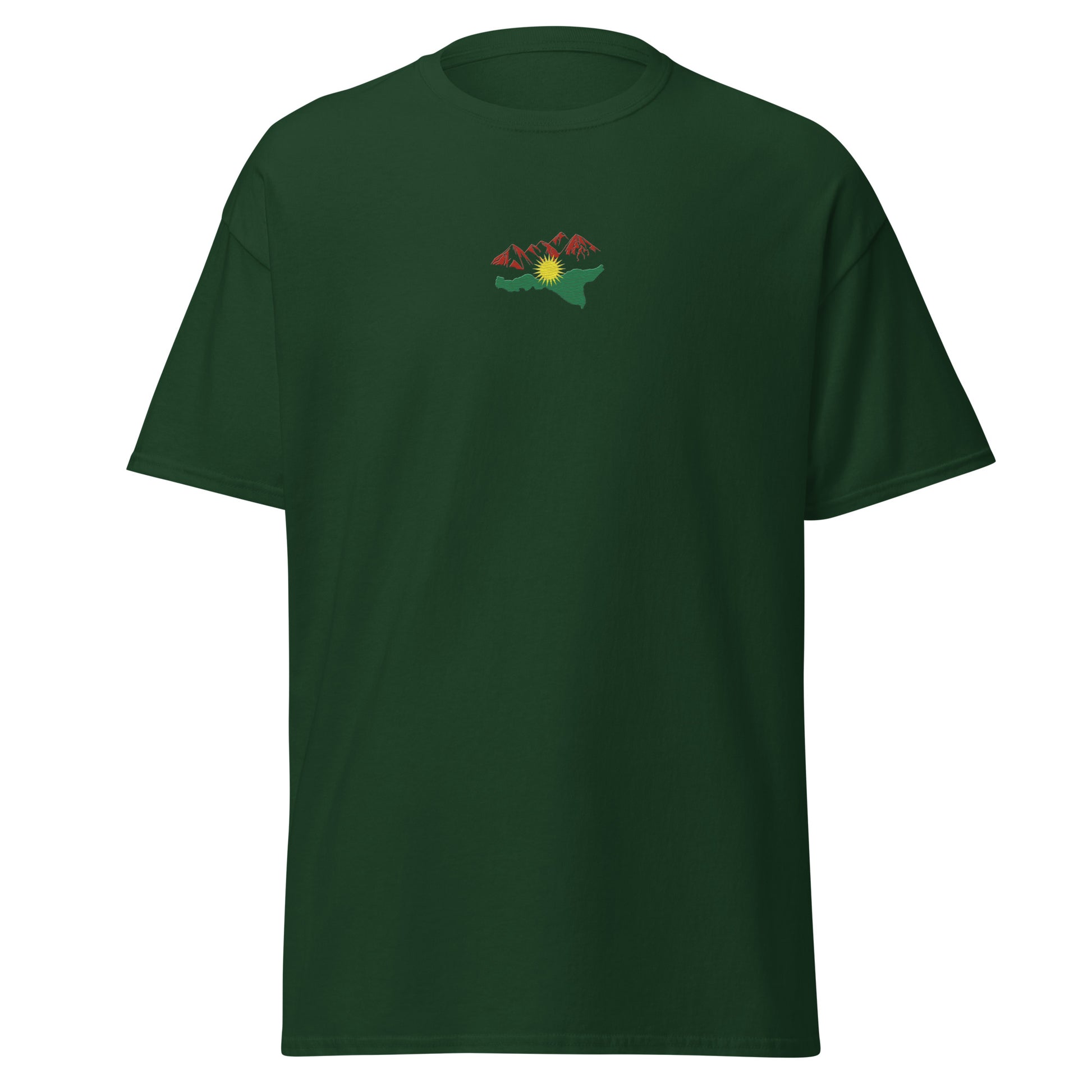 Kurdistan Mountains Embroidered T-Shirt, MarsoniPrint - Kurdish Identity T-Shirt | MarsoniPrint