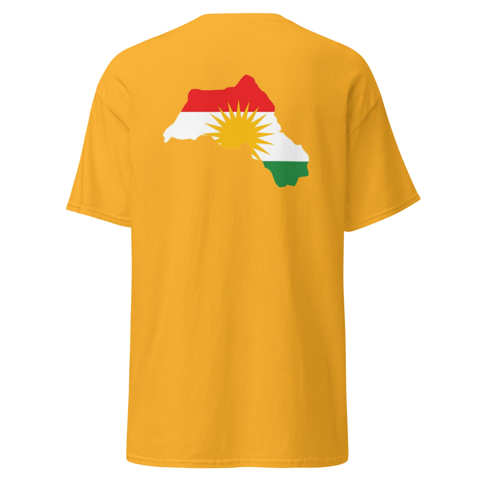 Kurdistan Map T-Shirt | Back Side Printing | Kurdish Unisex Tee - Kurdish Identity T-Shirt | MarsoniPrint