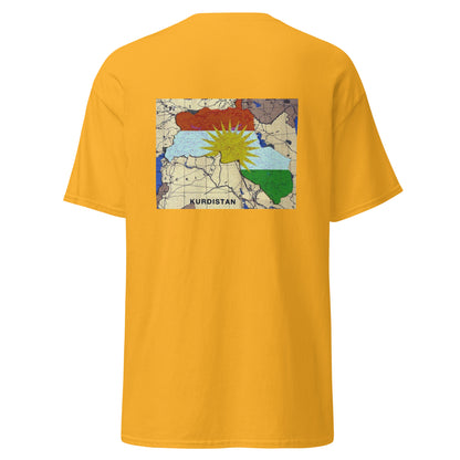 Kurdistan Map T-Shirt | Back Side Printing | Kurdish Unisex Tee - Kurdish Identity T-Shirt | MarsoniPrint