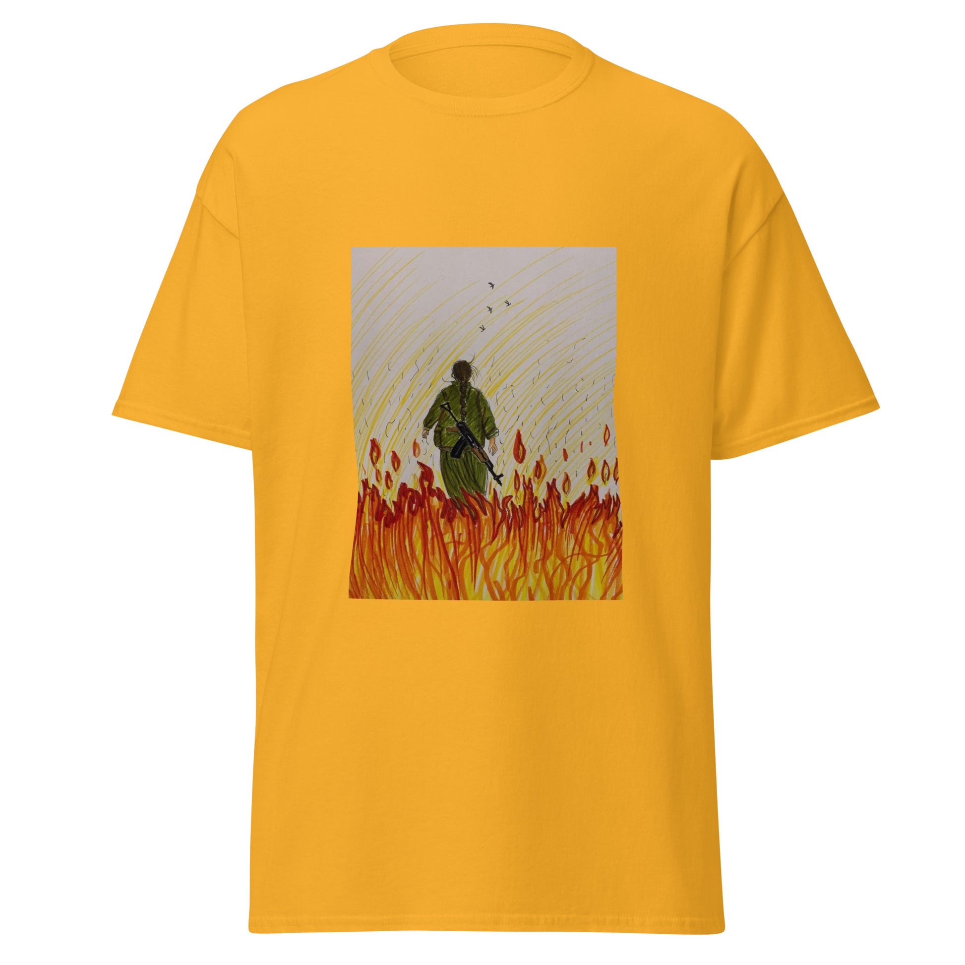 Gerilla T-Shirt | Kurdish Warrior Unisex Tee - Kurdish Identity T-Shirt | MarsoniPrint