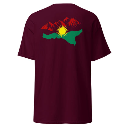 Kurdistan Mountains T-Shirt | Back Side Printing | Kurdish Tee - Kurdish Identity T-Shirt | MarsoniPrint