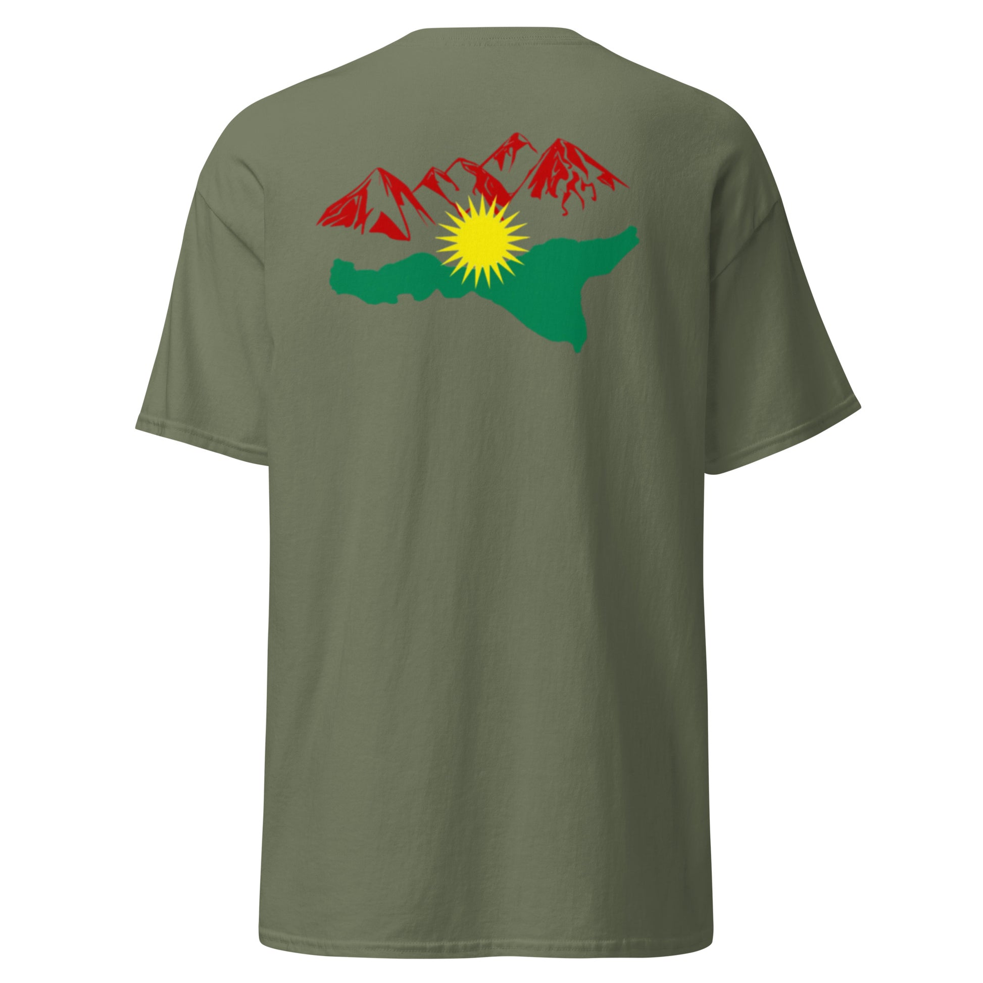 Kurdistan Mountains T-Shirt | Back Side Printing | Kurdish Tee - Kurdish Identity T-Shirt | MarsoniPrint