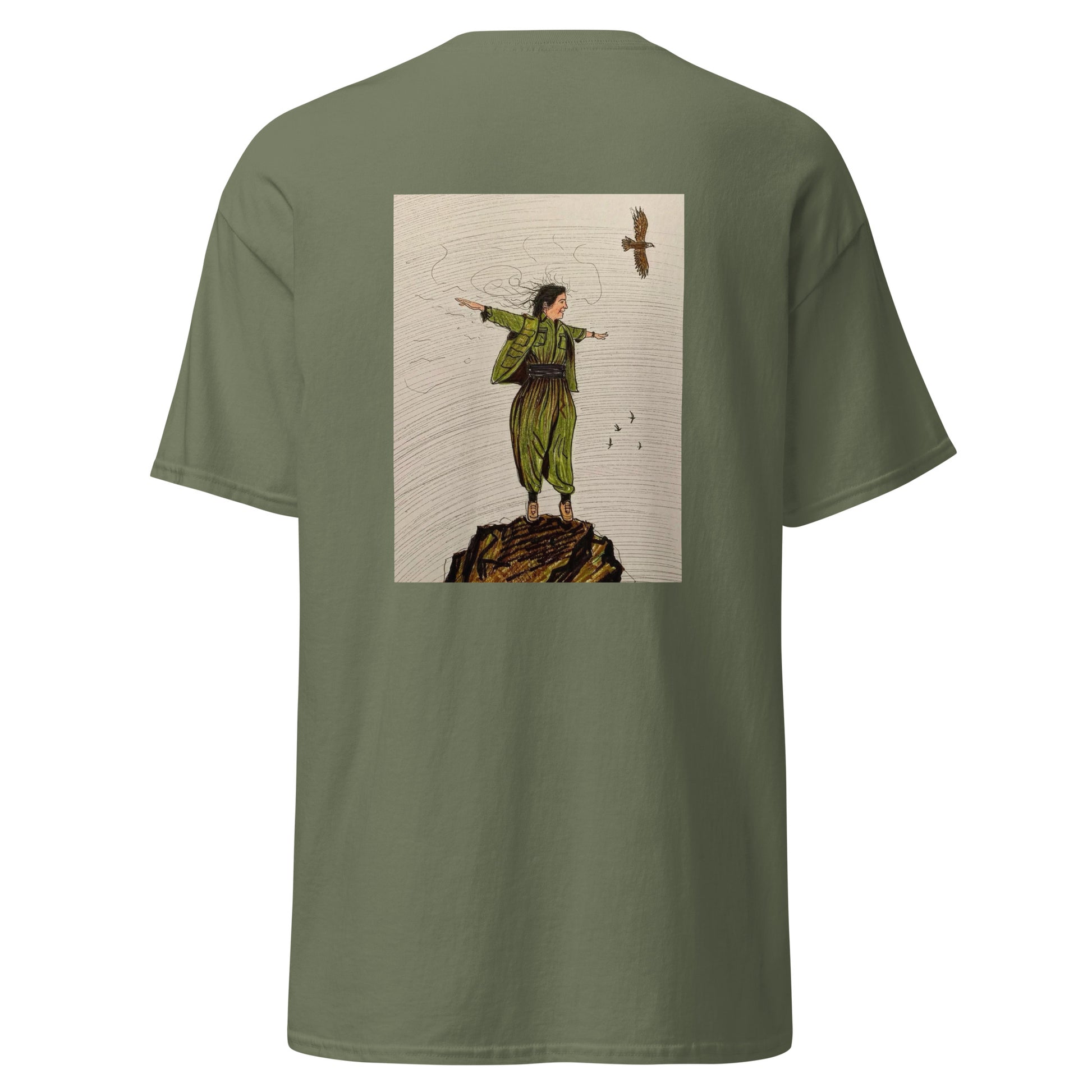Kurdistan Gerilla T-Shirt | Back Side Printing | Kurdish Unisex Tee - Kurdish Identity T-Shirt | MarsoniPrint