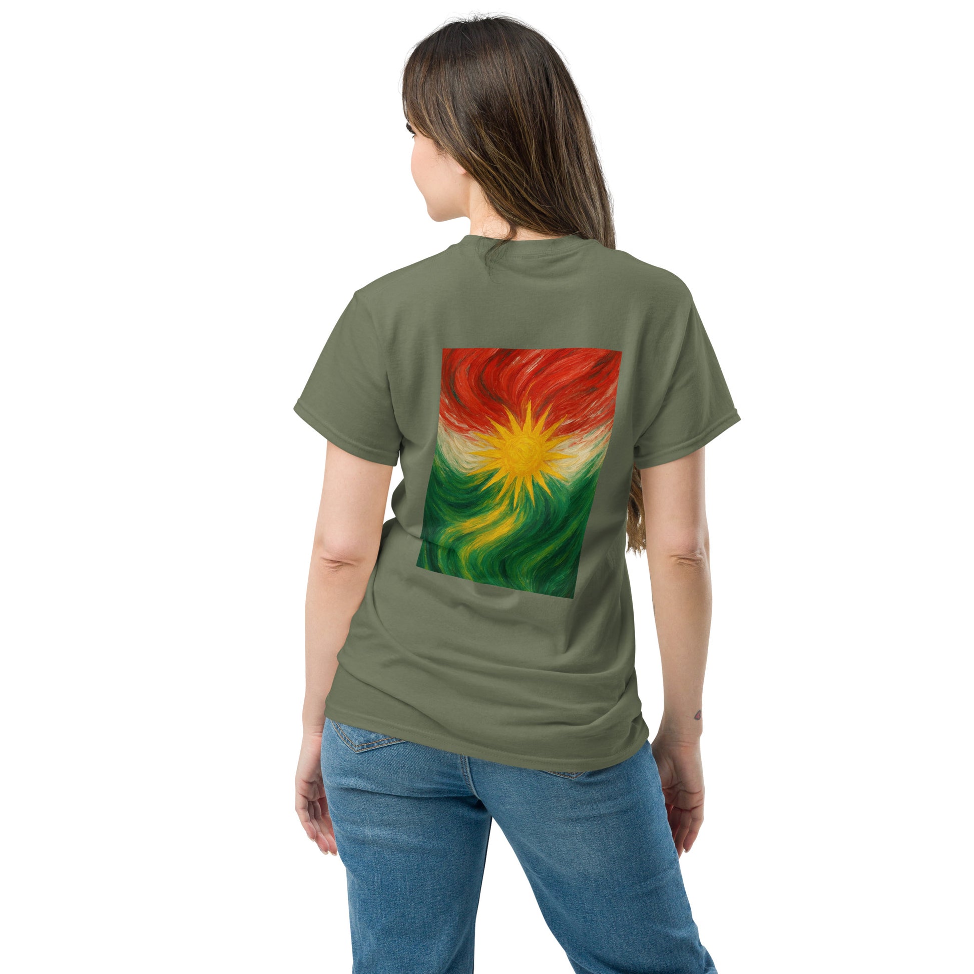 Kurdistan Flag T-Shirt | Special Design Back Side | Kurdish Tee - Kurdish Identity T-Shirt | MarsoniPrint