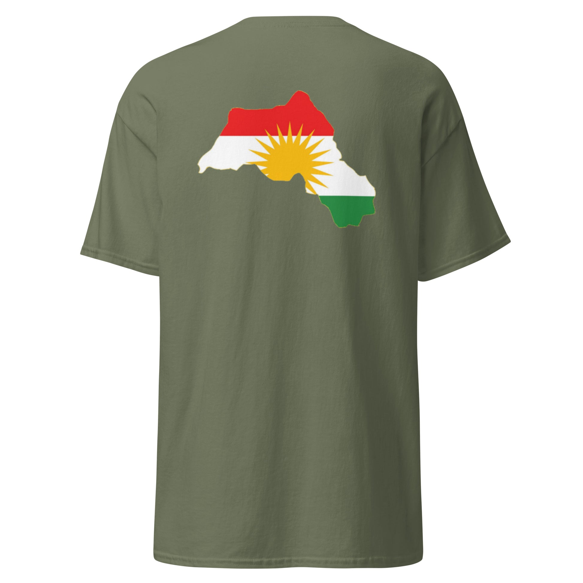 Kurdistan Map T-Shirt | Back Side Printing | Kurdish Unisex Tee - Kurdish Identity T-Shirt | MarsoniPrint