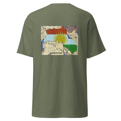 Kurdistan Map T-Shirt | Back Side Printing | Kurdish Unisex Tee - Kurdish Identity T-Shirt | MarsoniPrint