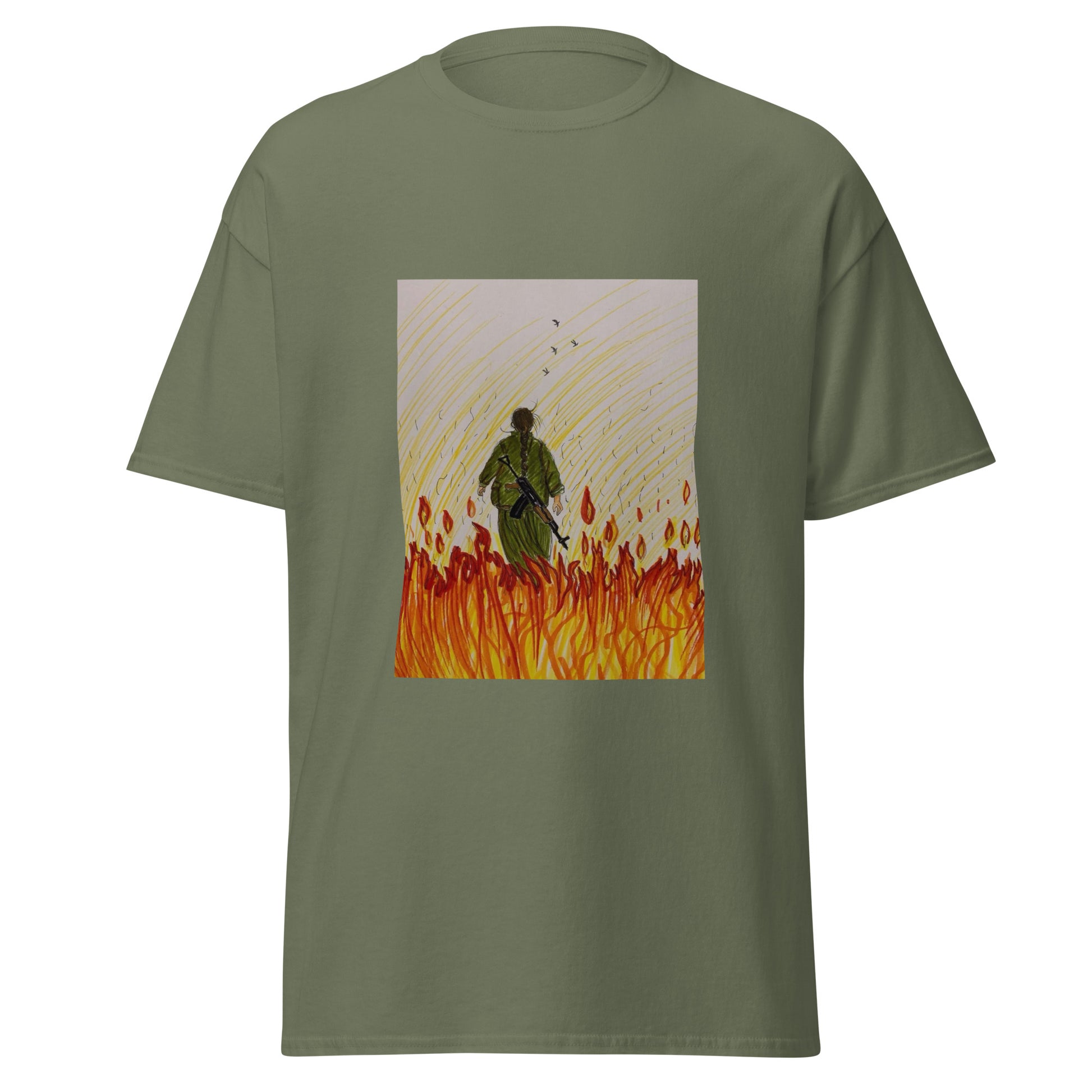 Gerilla T-Shirt | Kurdish Warrior Unisex Tee - Kurdish Identity T-Shirt | MarsoniPrint