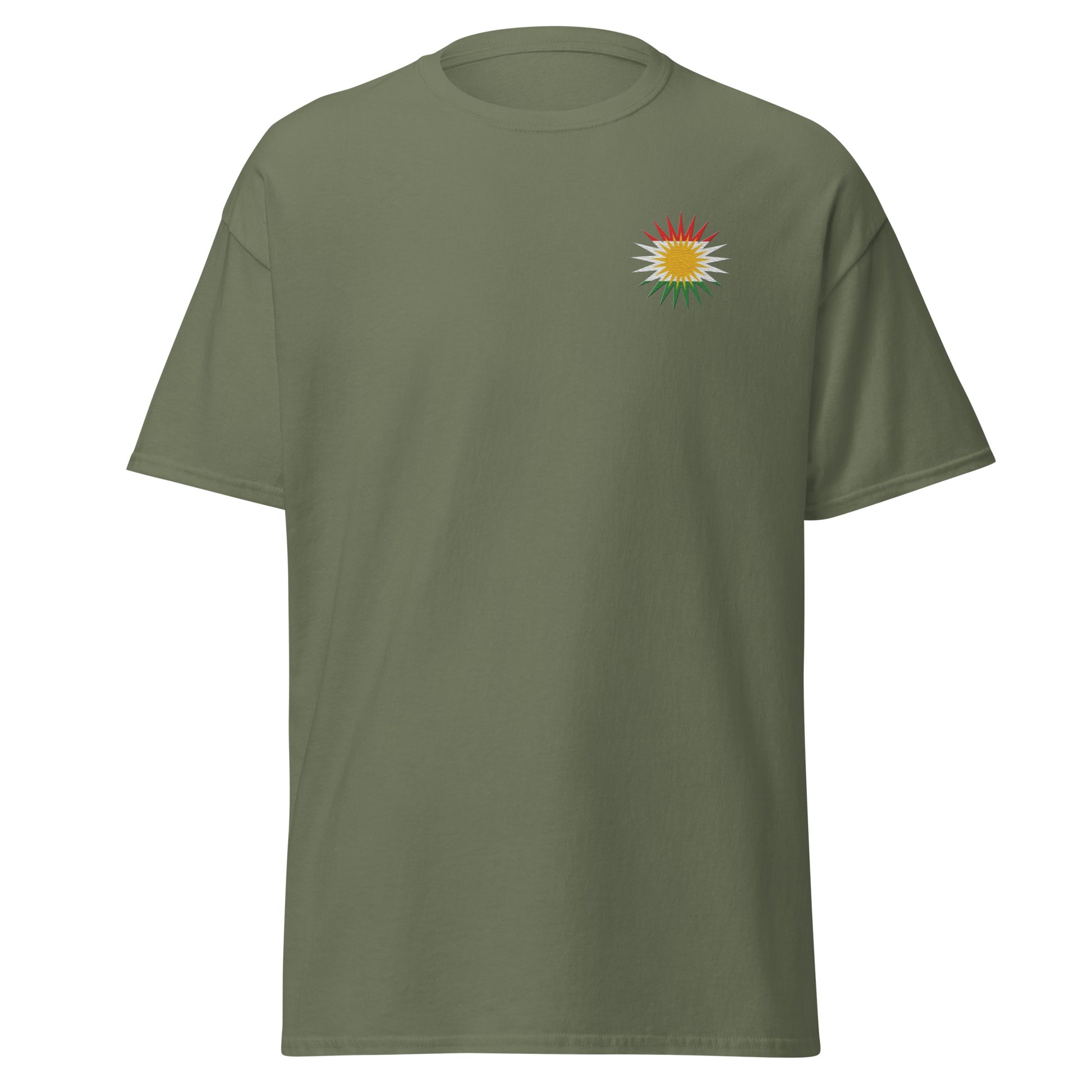 Kurdistan Flag Embroidered T-Shirt | Classic Unisex Tee - Kurdish Identity T-Shirt | MarsoniPrint