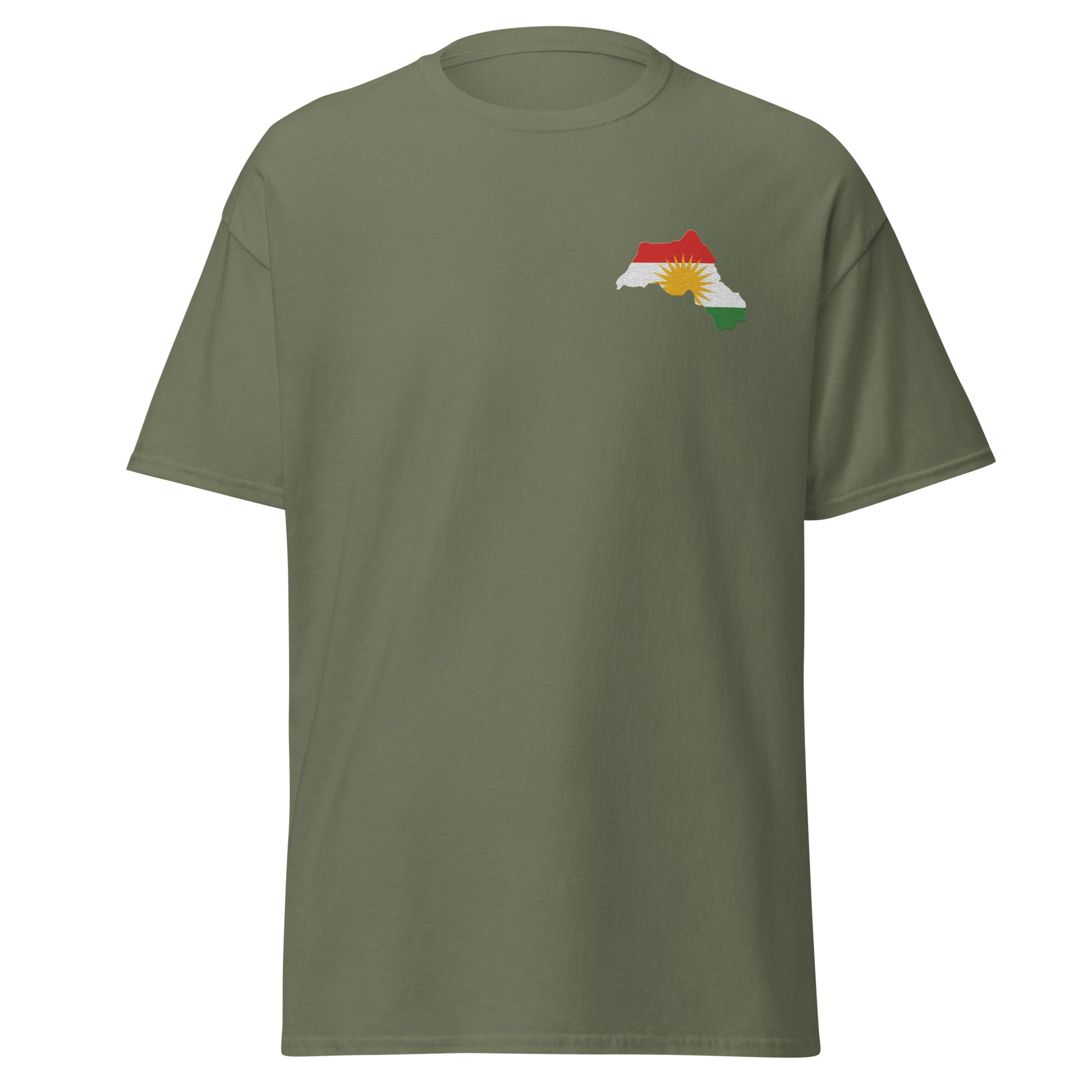 Kurdistan Map Embroidered T-Shirt | Kurdish Unisex Tee - Kurdish Identity T-Shirt | MarsoniPrint