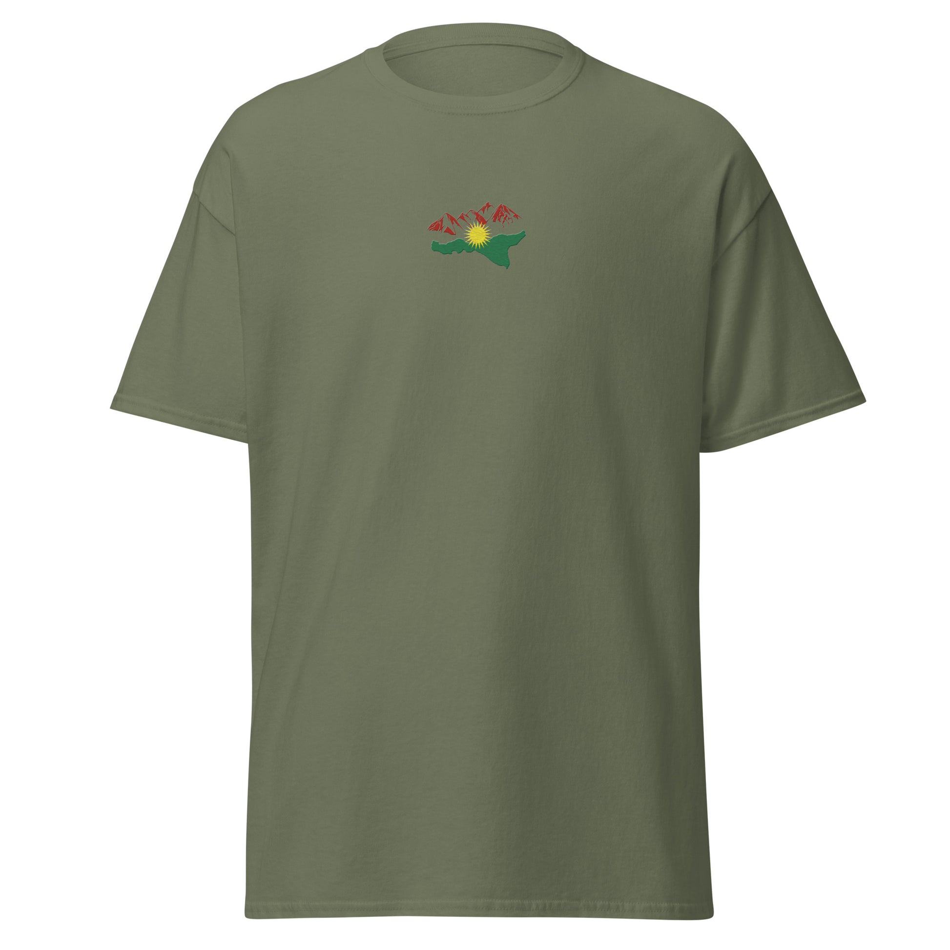 Kurdistan Mountains Embroidered T-Shirt, MarsoniPrint - Kurdish Identity T-Shirt | MarsoniPrint