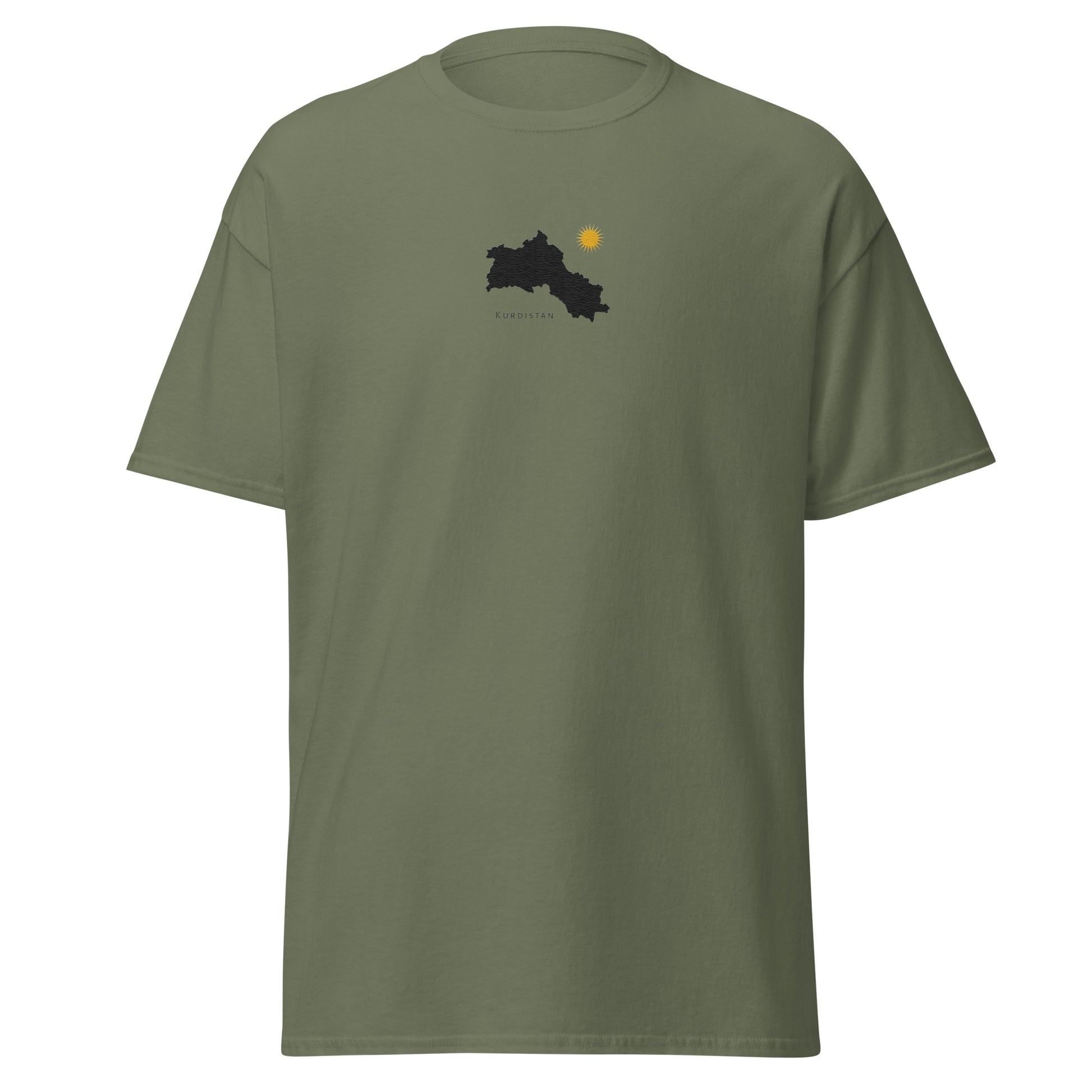 Kurdistan Map T-Shirt, Embroidered Classic Tee, MarsoniPrint - Kurdish Identity T-Shirt | MarsoniPrint