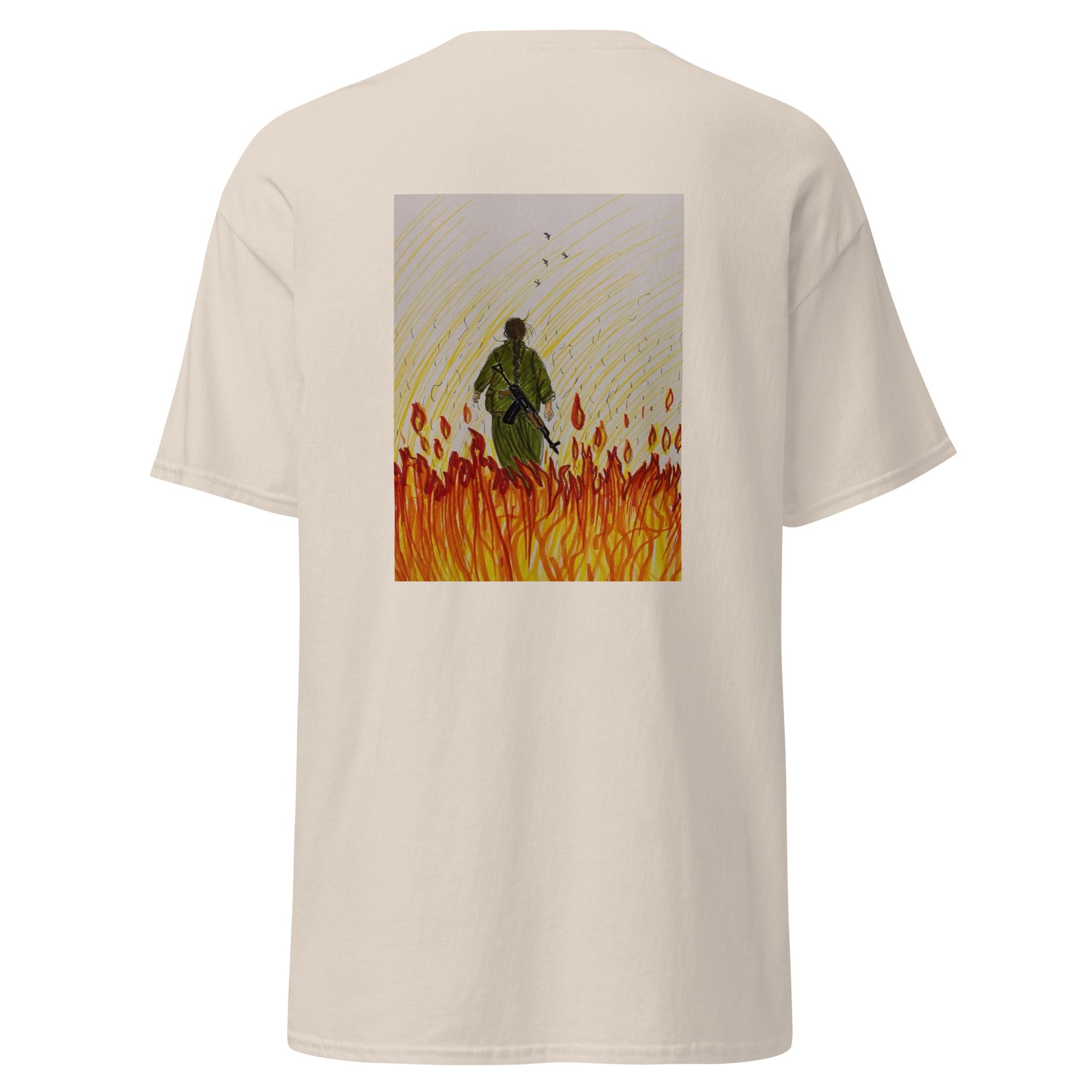Gerilla T-Shirt | Back Side Printing | Kurdish Warrior Unisex Tee - Kurdish Identity T-Shirt | MarsoniPrint