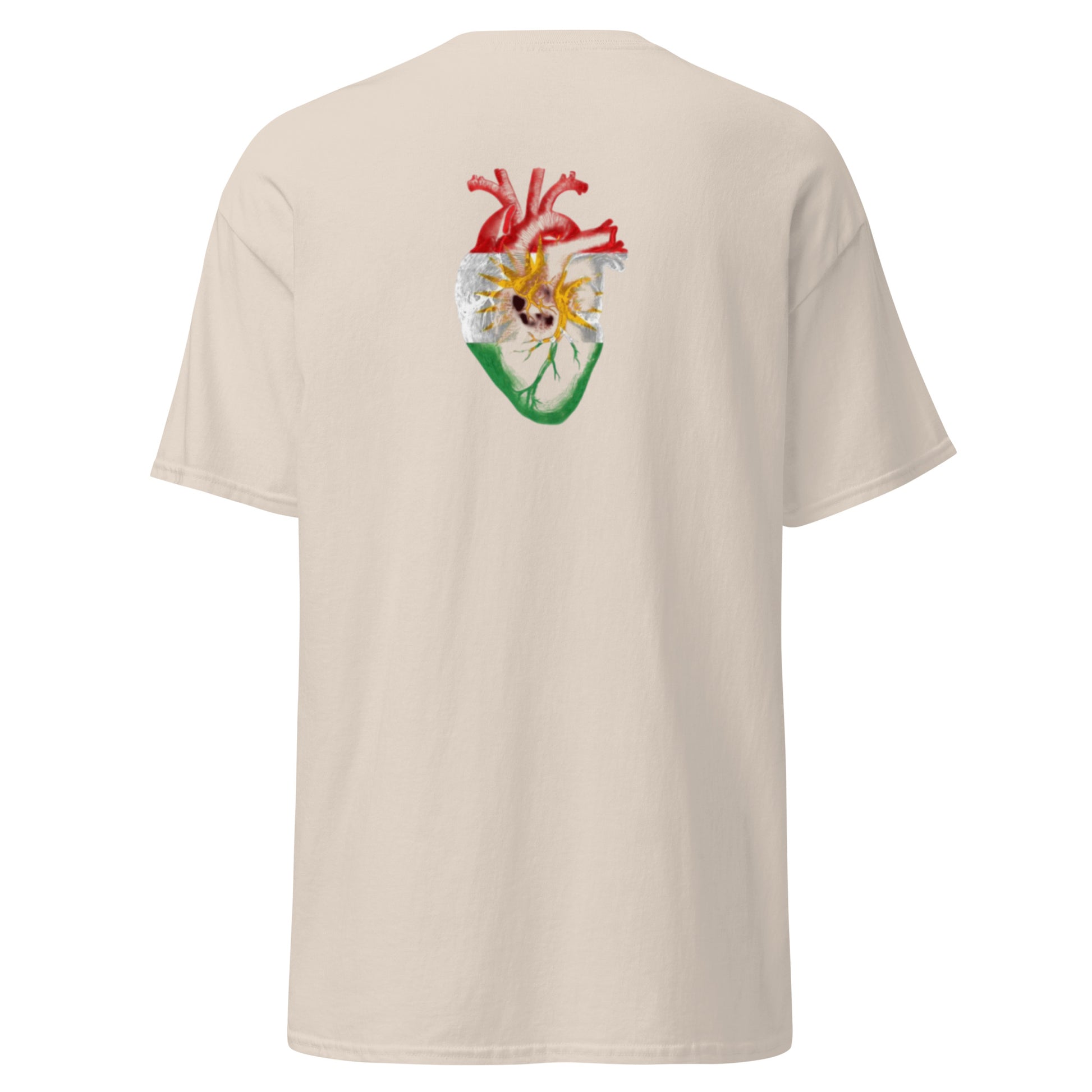 Kurdistan Heart Flag T-Shirt | Back Side Printing | Kurdish Tee - Kurdish Identity T-Shirt | MarsoniPrint