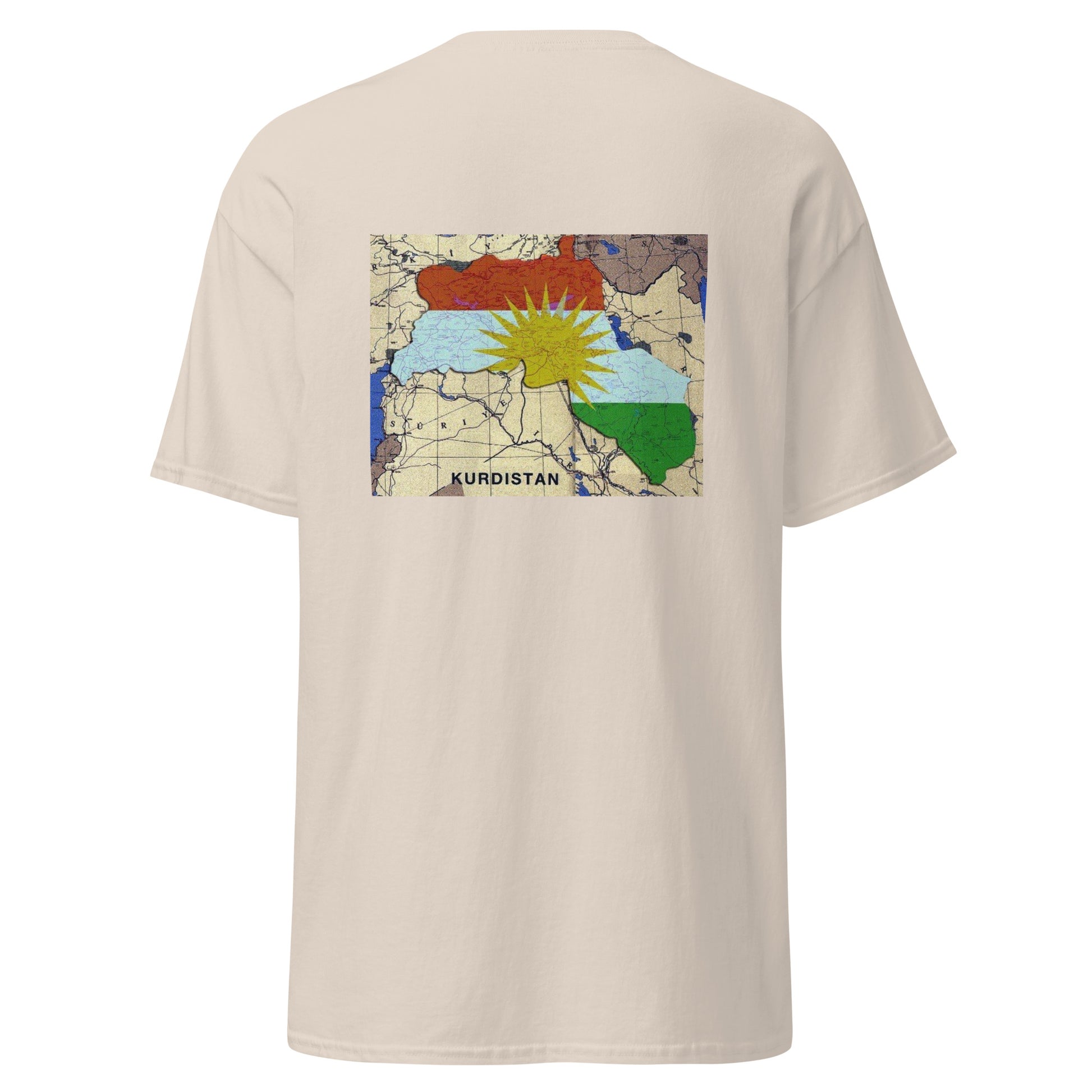 Kurdistan Map T-Shirt | Back Side Printing | Kurdish Unisex Tee - Kurdish Identity T-Shirt | MarsoniPrint