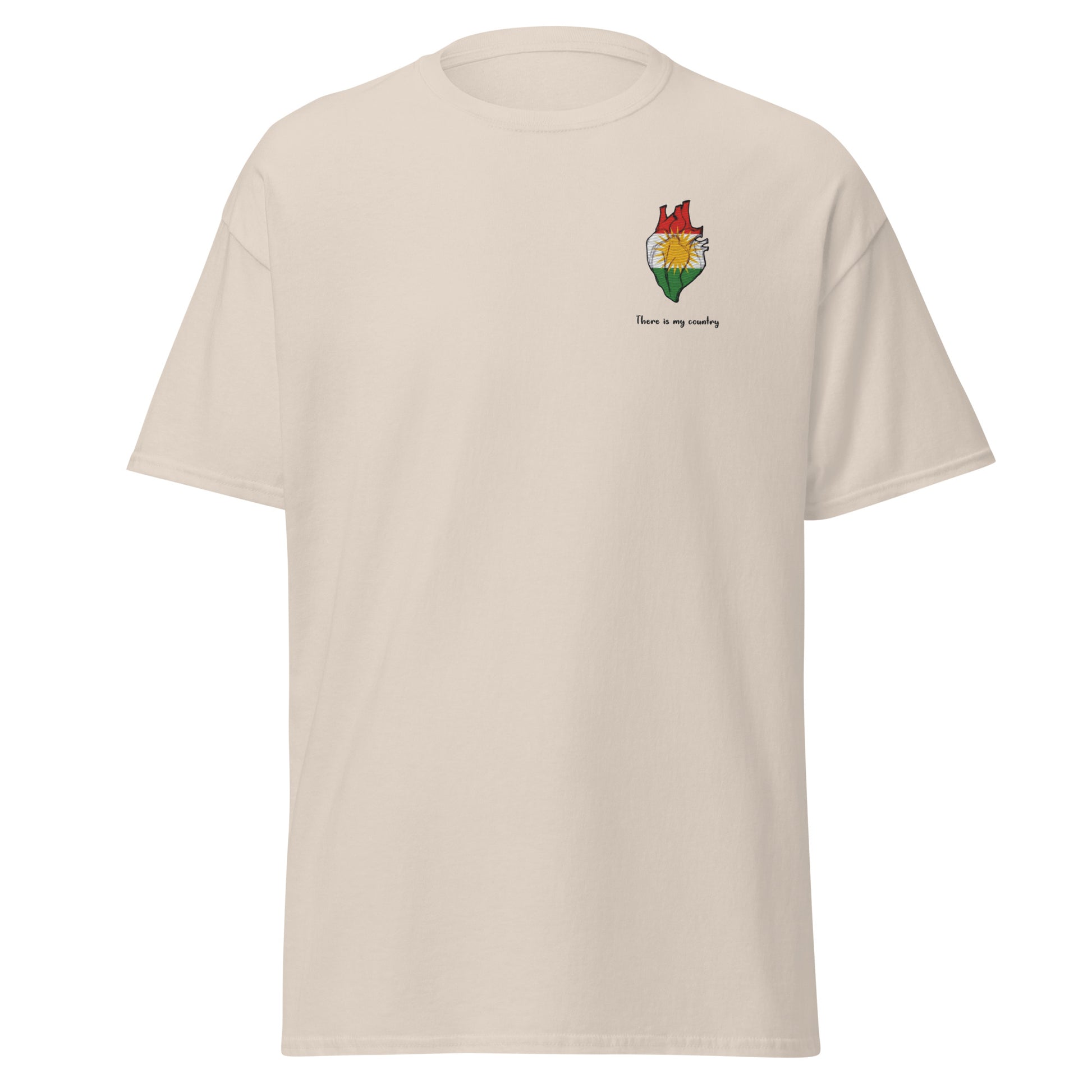 Kurdistan Heart Embroidered T-Shirt | Kurdish Unisex Tee - Kurdish Identity T-Shirt | MarsoniPrint