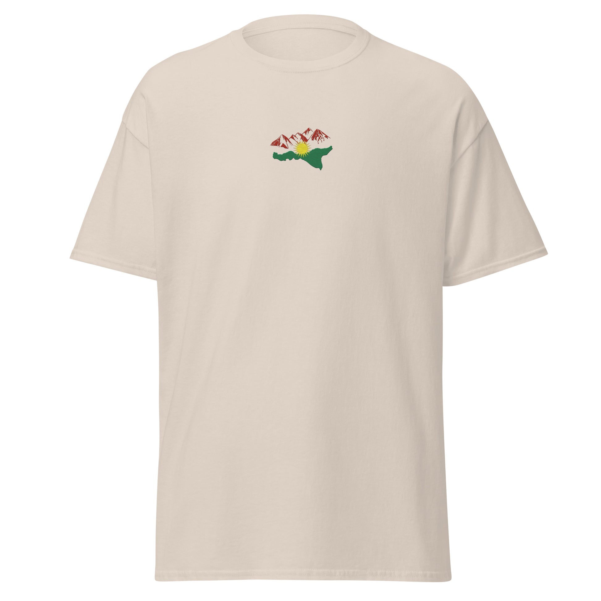 Kurdistan Mountains Embroidered T-Shirt, MarsoniPrint - Kurdish Identity T-Shirt | MarsoniPrint