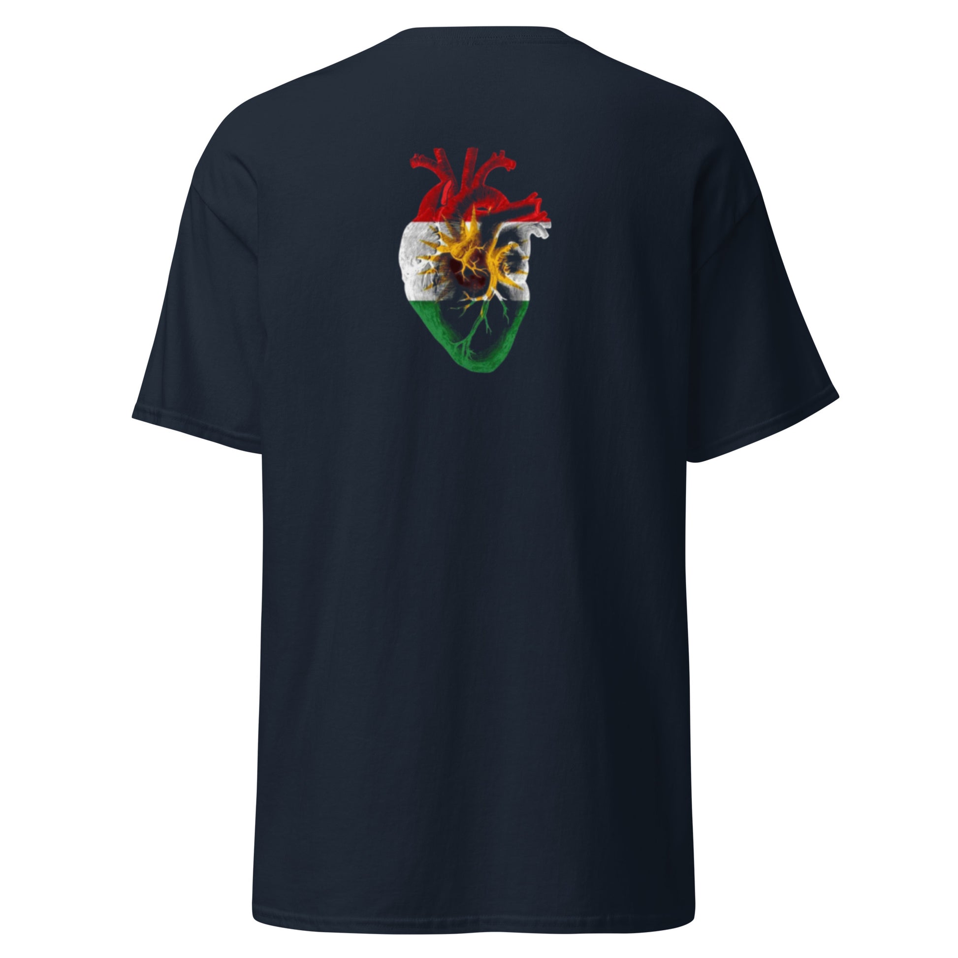 Kurdistan Heart Flag T-Shirt | Back Side Printing | Kurdish Tee - Kurdish Identity T-Shirt | MarsoniPrint