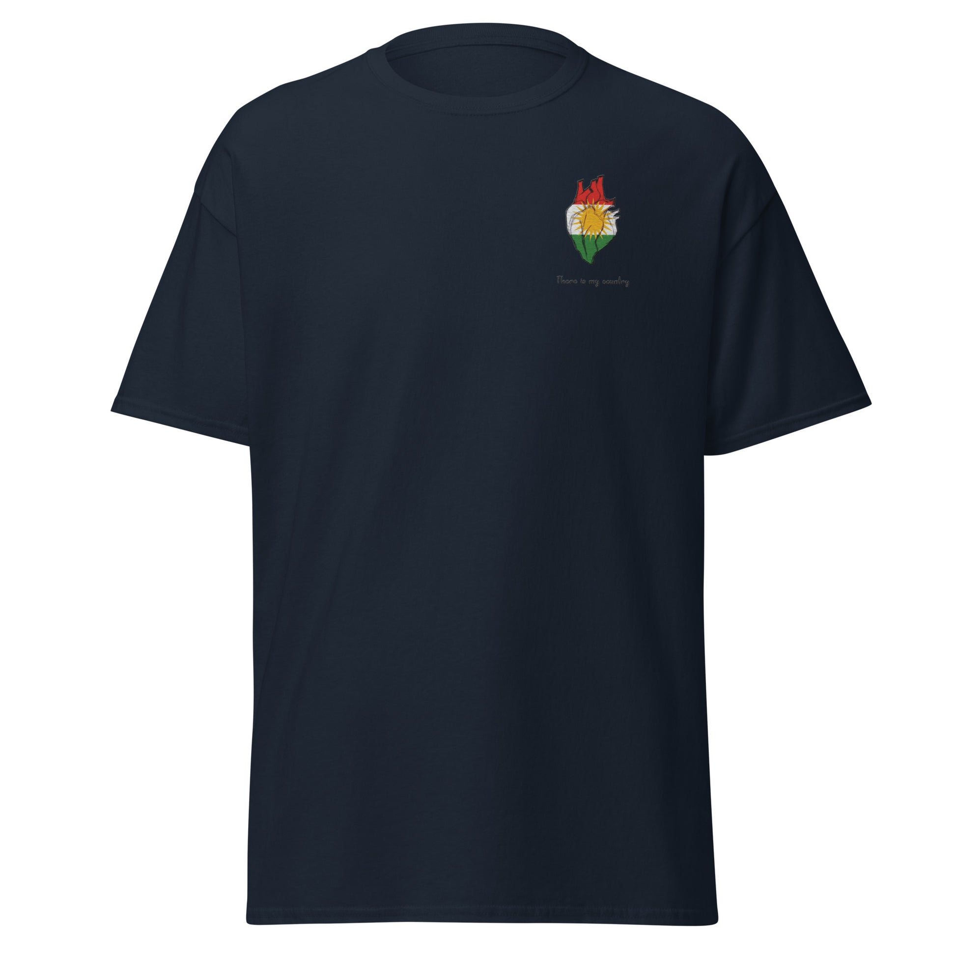 Kurdistan Heart Embroidered T-Shirt | Kurdish Unisex Tee - Kurdish Identity T-Shirt | MarsoniPrint