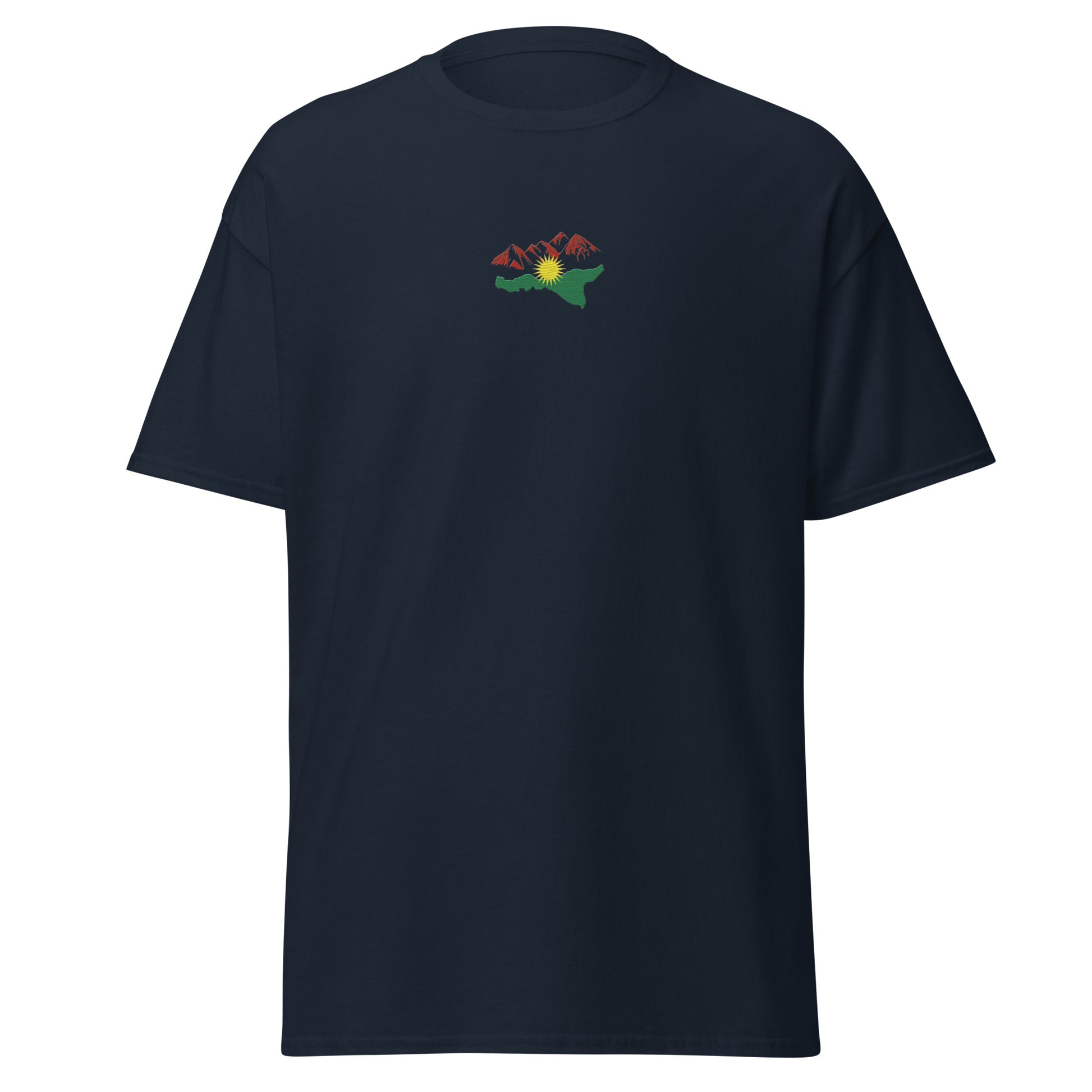 Kurdistan Mountains Embroidered T-Shirt, MarsoniPrint - Kurdish Identity T-Shirt | MarsoniPrint