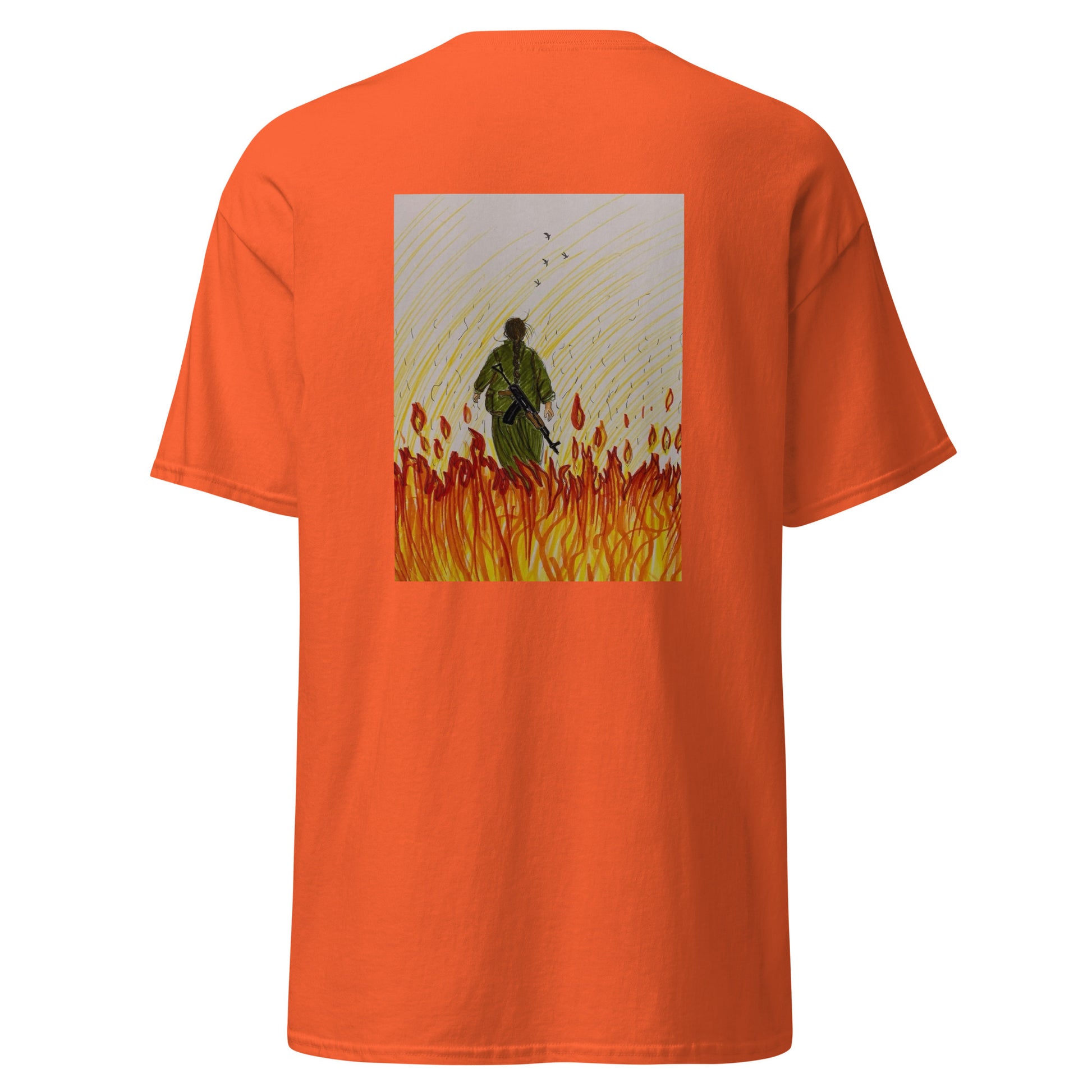 Gerilla T-Shirt | Back Side Printing | Kurdish Warrior Unisex Tee - Kurdish Identity T-Shirt | MarsoniPrint