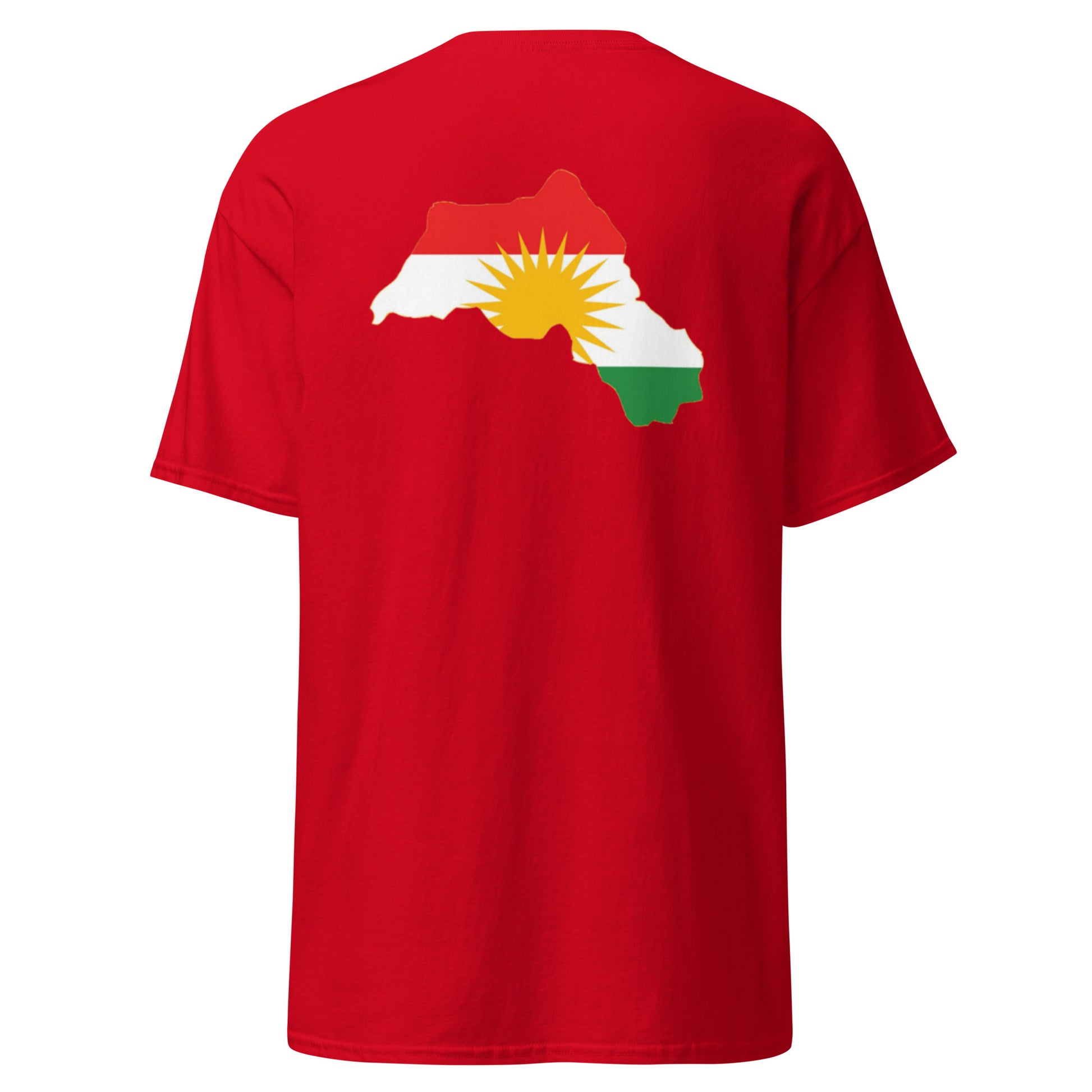 Kurdistan Map T-Shirt | Back Side Printing | Kurdish Unisex Tee - Kurdish Identity T-Shirt | MarsoniPrint