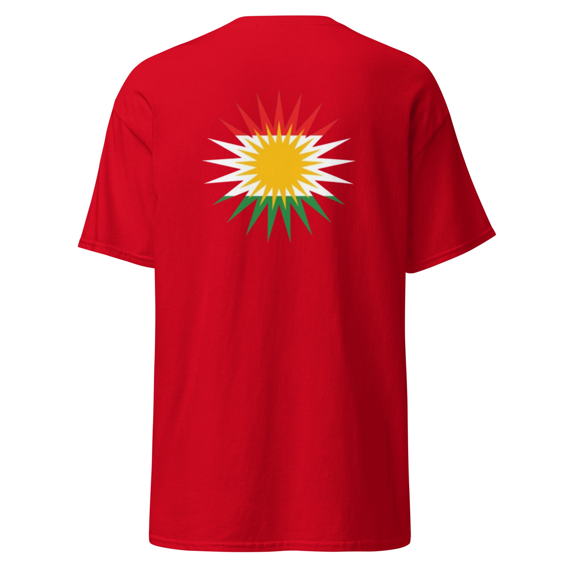 Kurdistan Roj T-Shirt | Back Side Printing | Kurdish Unisex Tee - Kurdish Identity T-Shirt | MarsoniPrint