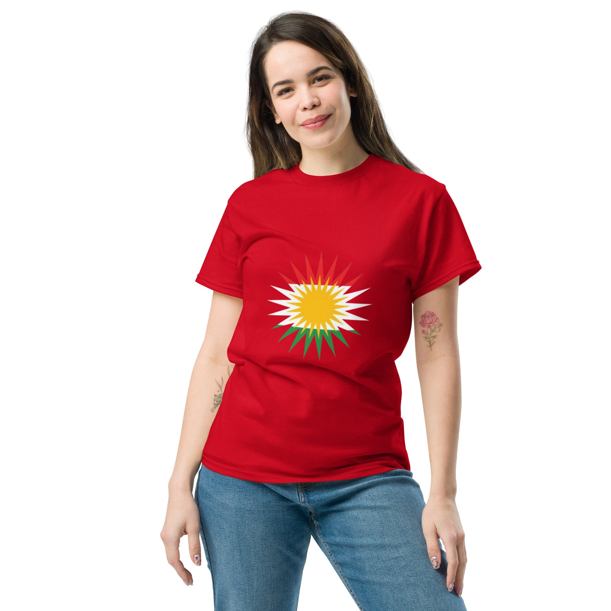 Roj Kurdistan Flag T-Shirt | Kurdish Unisex Tee - Kurdish Identity T-Shirt | MarsoniPrint
