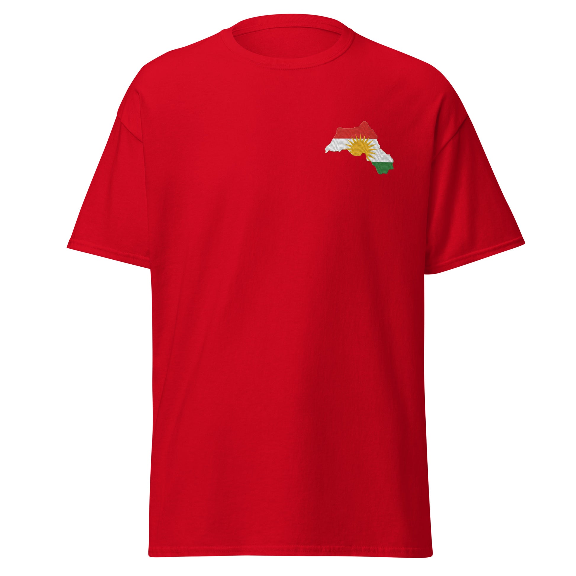 Kurdistan Map Embroidered T-Shirt | Kurdish Unisex Tee - Kurdish Identity T-Shirt | MarsoniPrint