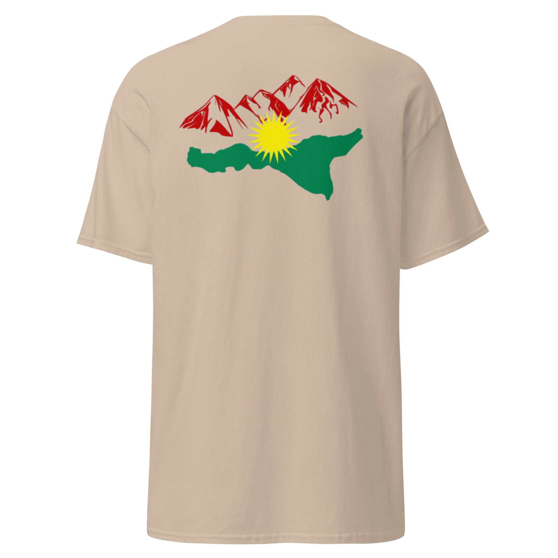 Kurdistan Mountains T-Shirt | Back Side Printing | Kurdish Tee - Kurdish Identity T-Shirt | MarsoniPrint