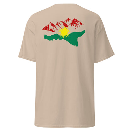Kurdistan Mountains T-Shirt | Back Side Printing | Kurdish Tee - Kurdish Identity T-Shirt | MarsoniPrint