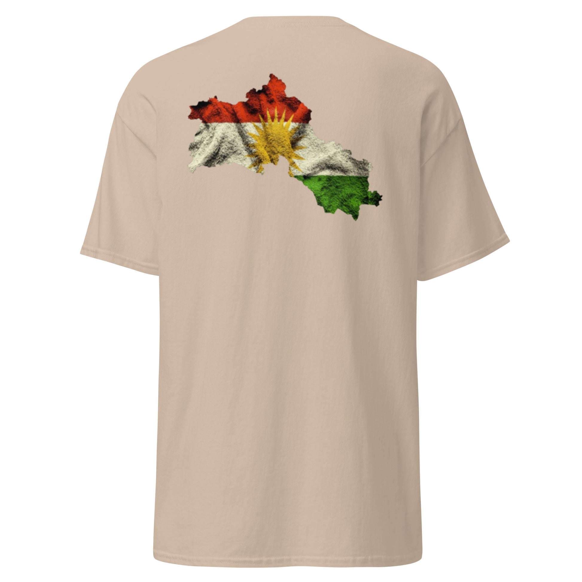Kurdistan Map & Flag T-Shirt | Back Side Printing | Kurdish Tee - Kurdish Identity T-Shirt | MarsoniPrint