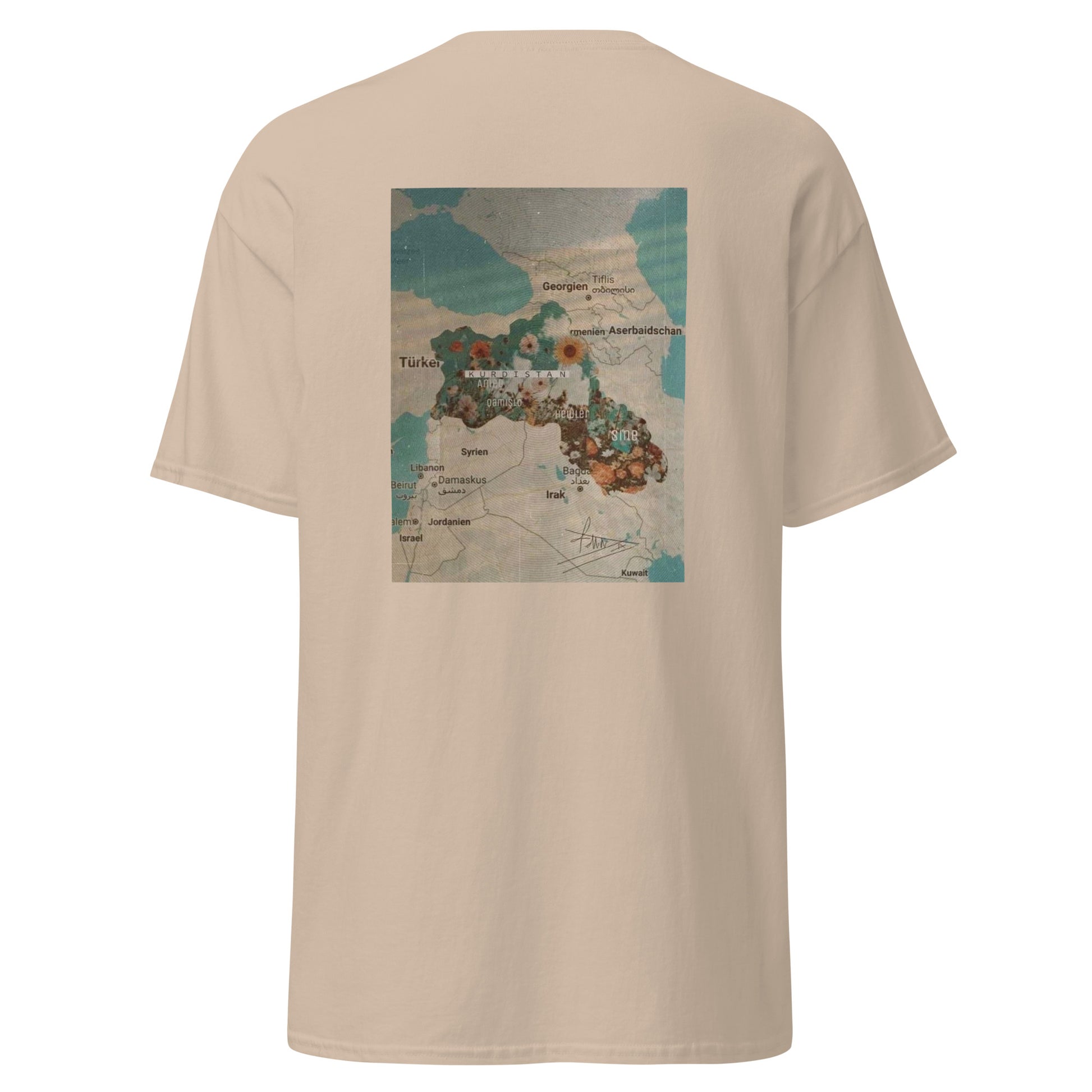 Kurdistan Map T-Shirt | Back Side Printing | Kurdish Unisex Tee - Kurdish Identity T-Shirt | MarsoniPrint