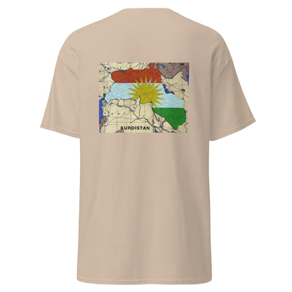 Kurdistan Map T-Shirt | Back Side Printing | Kurdish Unisex Tee - Kurdish Identity T-Shirt | MarsoniPrint