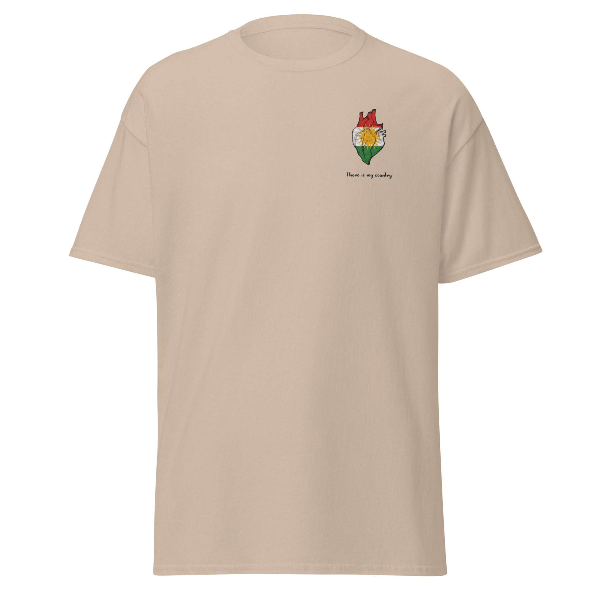 Kurdistan Heart Embroidered T-Shirt | Kurdish Unisex Tee - Kurdish Identity T-Shirt | MarsoniPrint