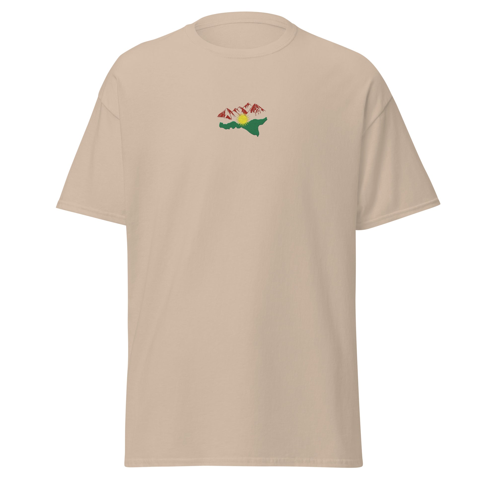 Kurdistan Mountains Embroidered T-Shirt, MarsoniPrint - Kurdish Identity T-Shirt | MarsoniPrint
