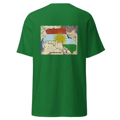 Kurdistan Map T-Shirt | Back Side Printing | Kurdish Unisex Tee - Kurdish Identity T-Shirt | MarsoniPrint