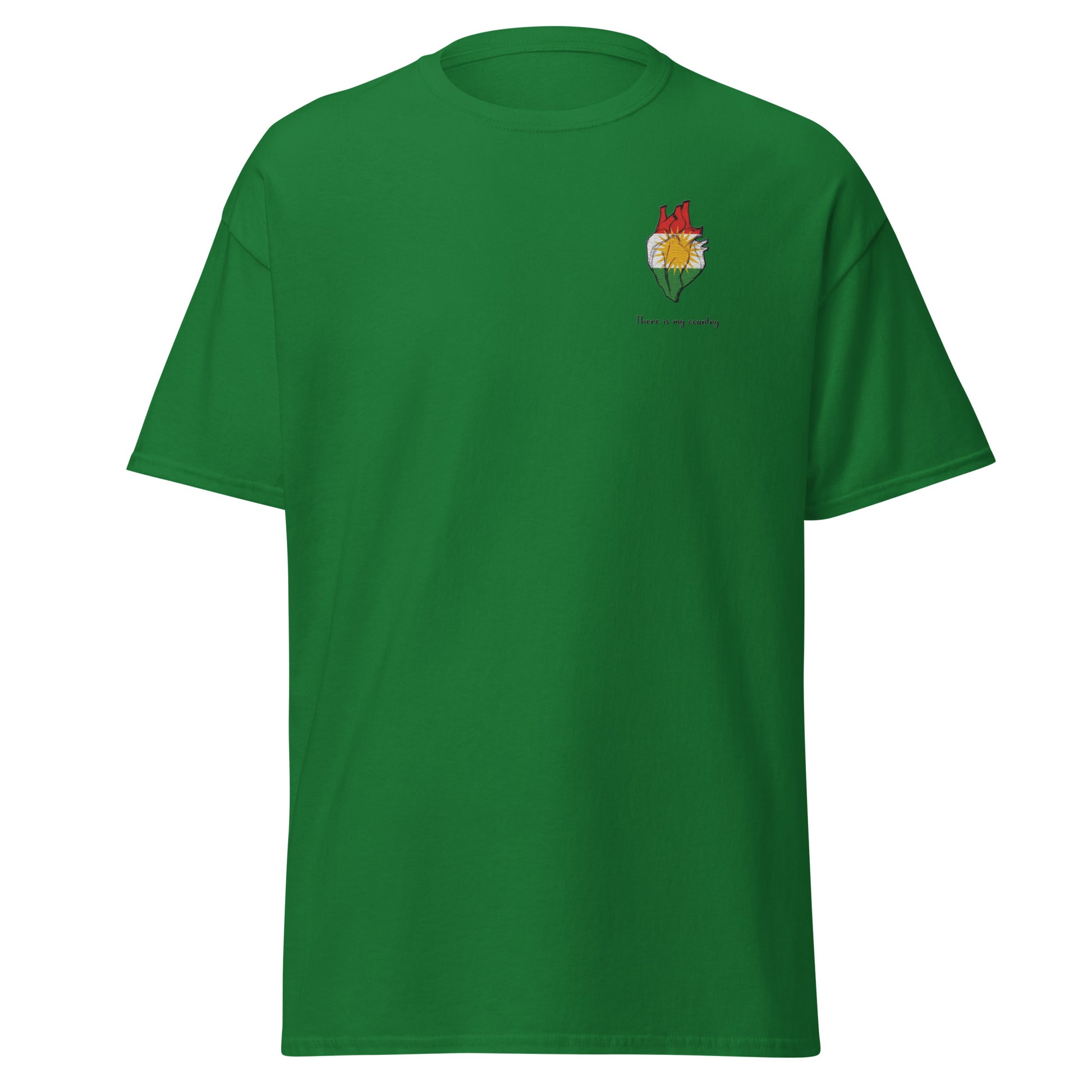 Kurdistan Heart Embroidered T-Shirt | Kurdish Unisex Tee - Kurdish Identity T-Shirt | MarsoniPrint